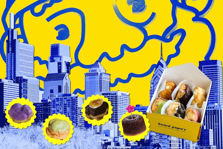 A photo illustration of Beard Papa's in Philly.
