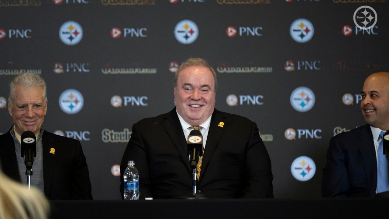President Art Rooney, and GM Omar Khan of the Pittsburgh Steelers introduce new head coach Mike McCarthy