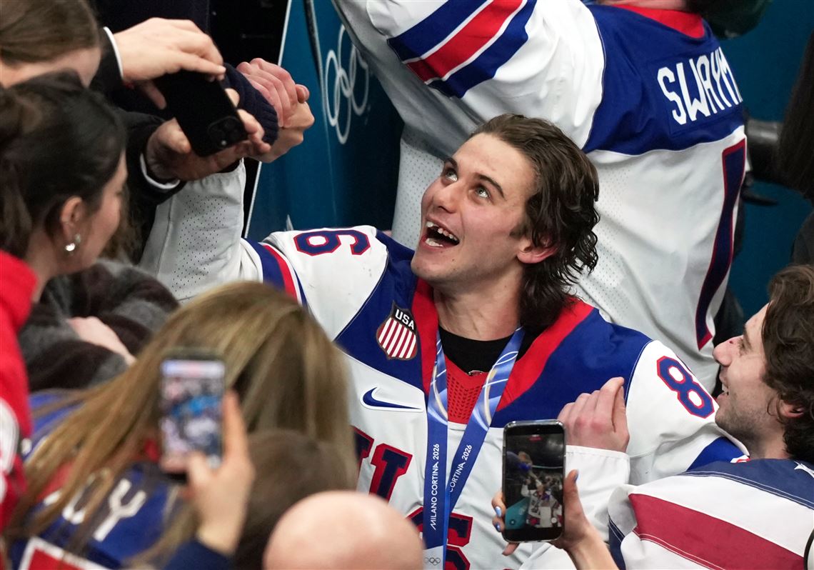 Sidney Crosby splits with Jack Hughes on rightful owner of historic pucks from Winter Olympics