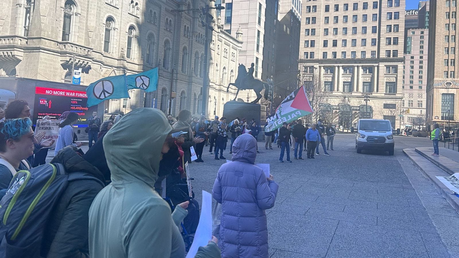 Protestors in Center City