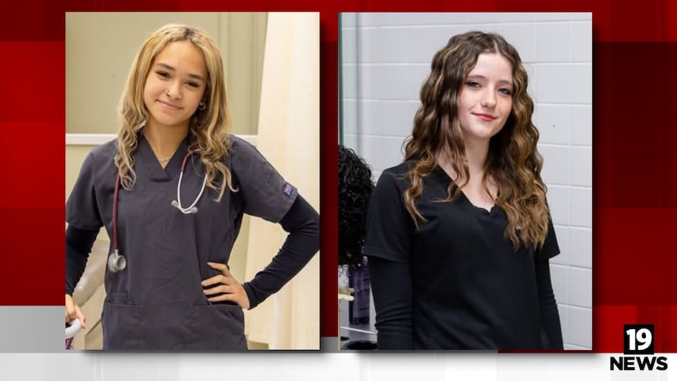 18-year-old Lucille Hopkins (left) and 17-year-old Paige Williams (right).