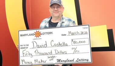 Pennsylvania man wins $50,000 during pit stop in Maryland