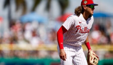 Phillies third baseman Alec Bohm during a spring training game against the New York Yankees on March 1 in Clearwater, Fla.