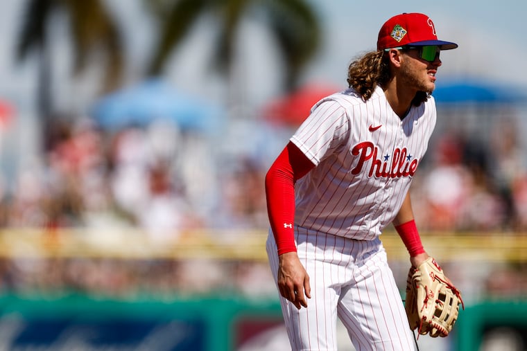 Phillies third baseman Alec Bohm during a spring training game against the New York Yankees on March 1 in Clearwater, Fla.