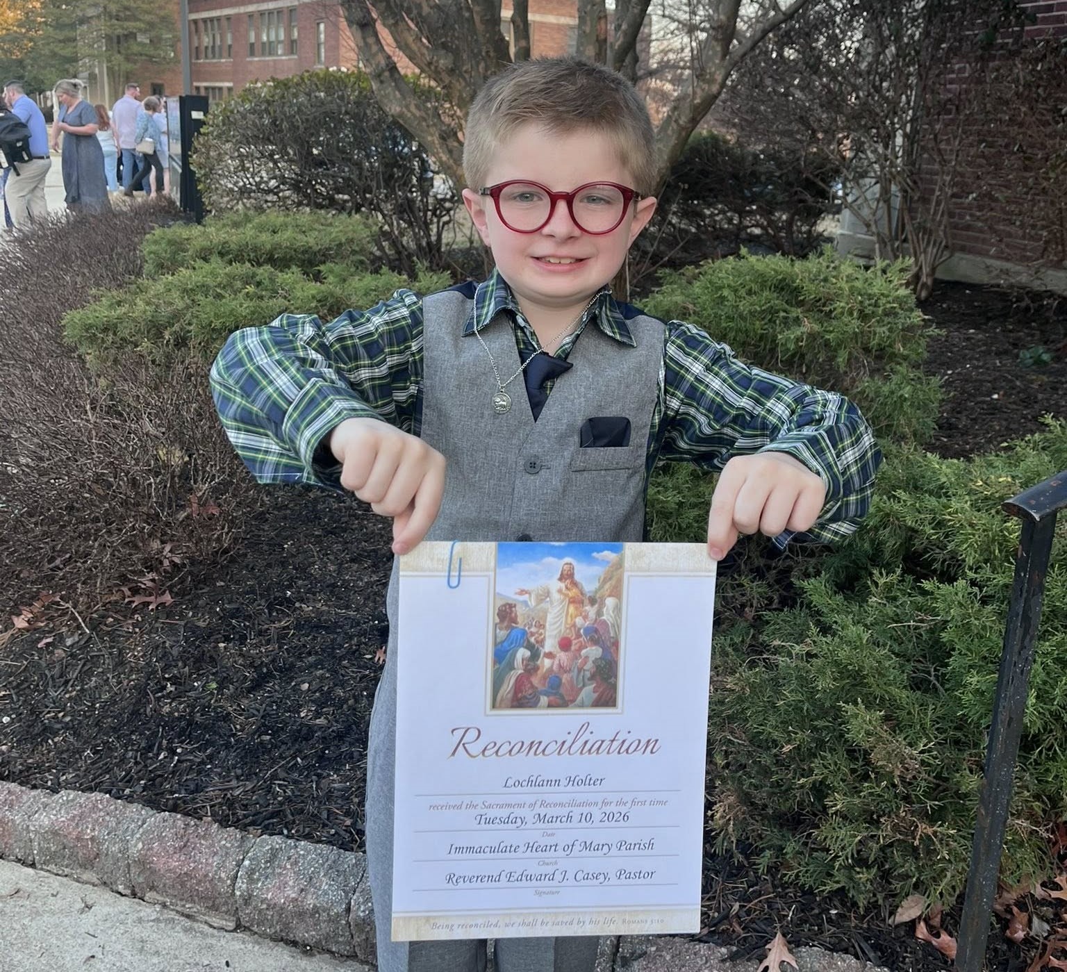 Dapper Lochlann Holter made his family proud after his first...