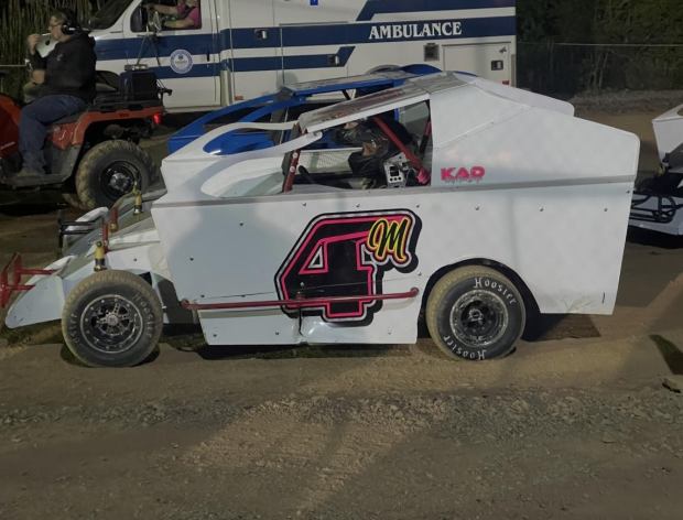 Steven McLaughlin in his race car before suffering a broken neck in a workplace accident in 2023. (Courtesy of Steven McLaughlin)