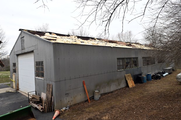 Berks County commissioners unanimously passed an emergency declaration Thursday to fix damage at a maintenance building at the Heritage Center caused by storms this week. (Bill Uhrich - Reading Eagle)
