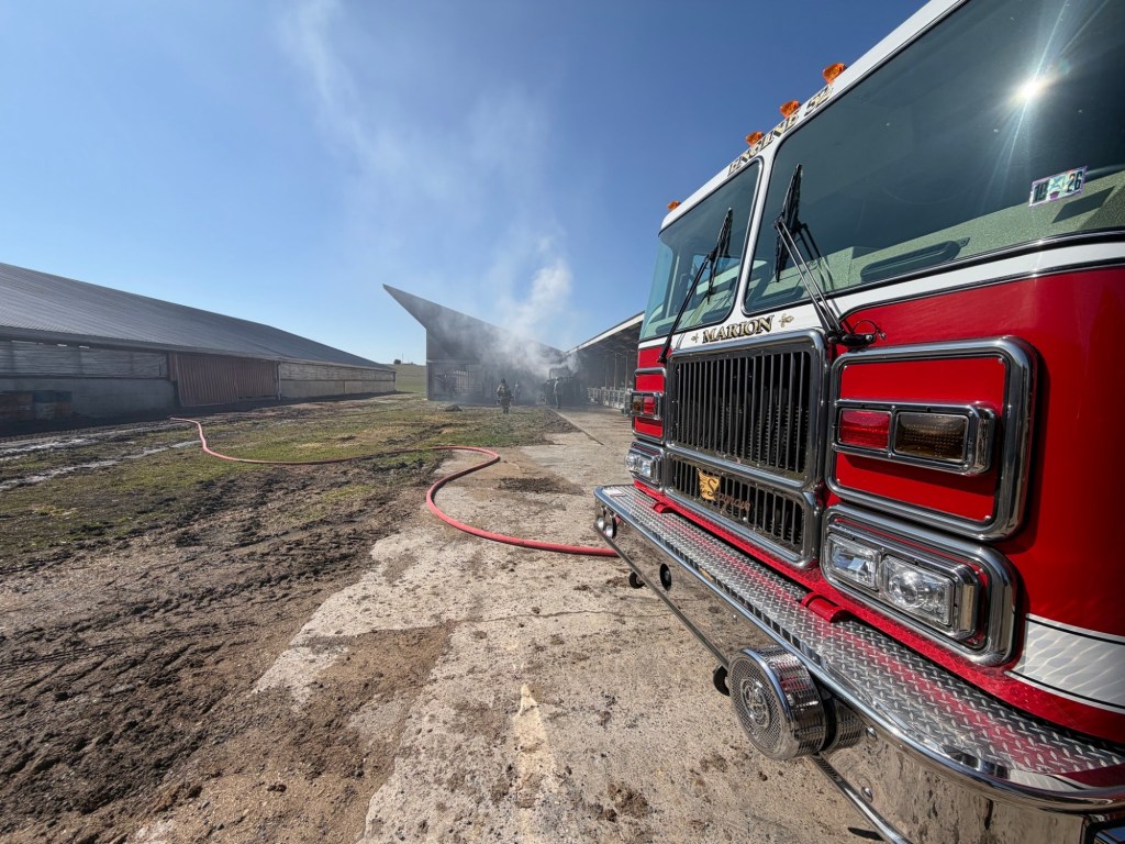 Firefighters save cattle shed in western Berks as tractor fire sparks chaos