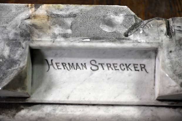 A marble altar in Second Reformed Church at Sixth and Cherry streets was created by Reading sculptor Herman Strecker in 1897. (BILL UHRICH/READING EAGLE)