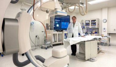 Richard Borge, medical director at AMS Surgery Center in Horsham, stands in one of the center's cardiac cath labs.