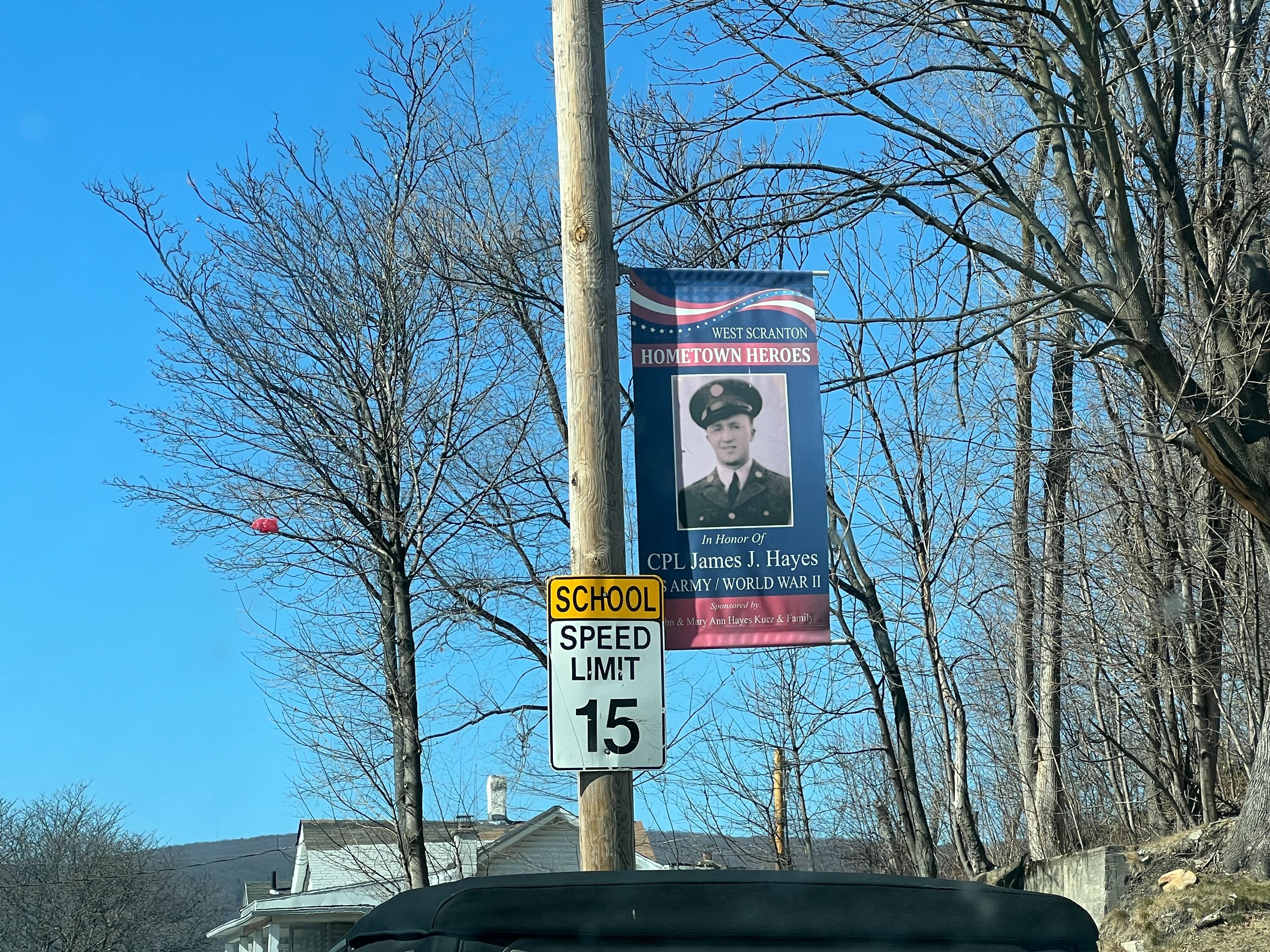 A Hometown Heroes banner in West Scranton. (PHOTO PROVIDED /...
