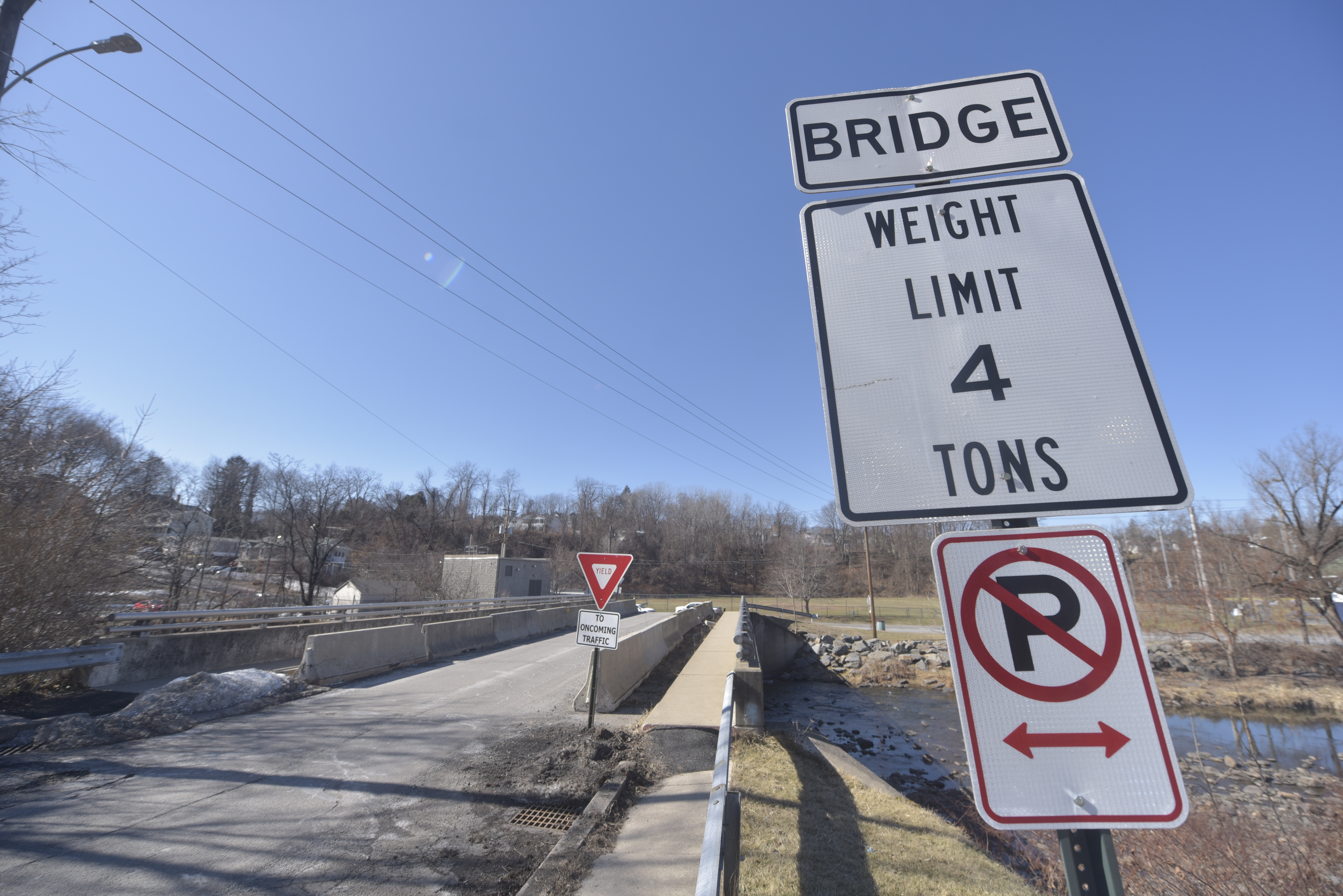 The Myrtle Street bridge near the intersection of Richter Avenue...