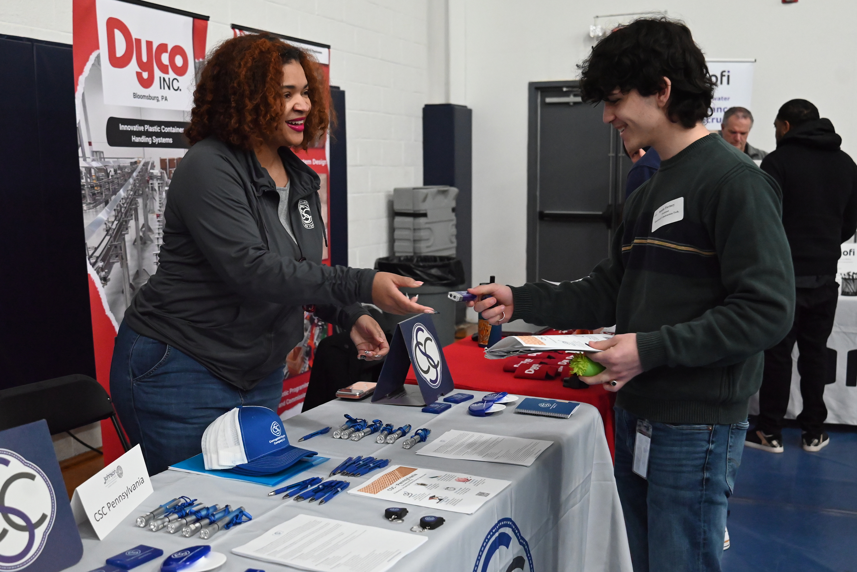 Electrical Construction Technology student Austin Frotney takes a freebie from...