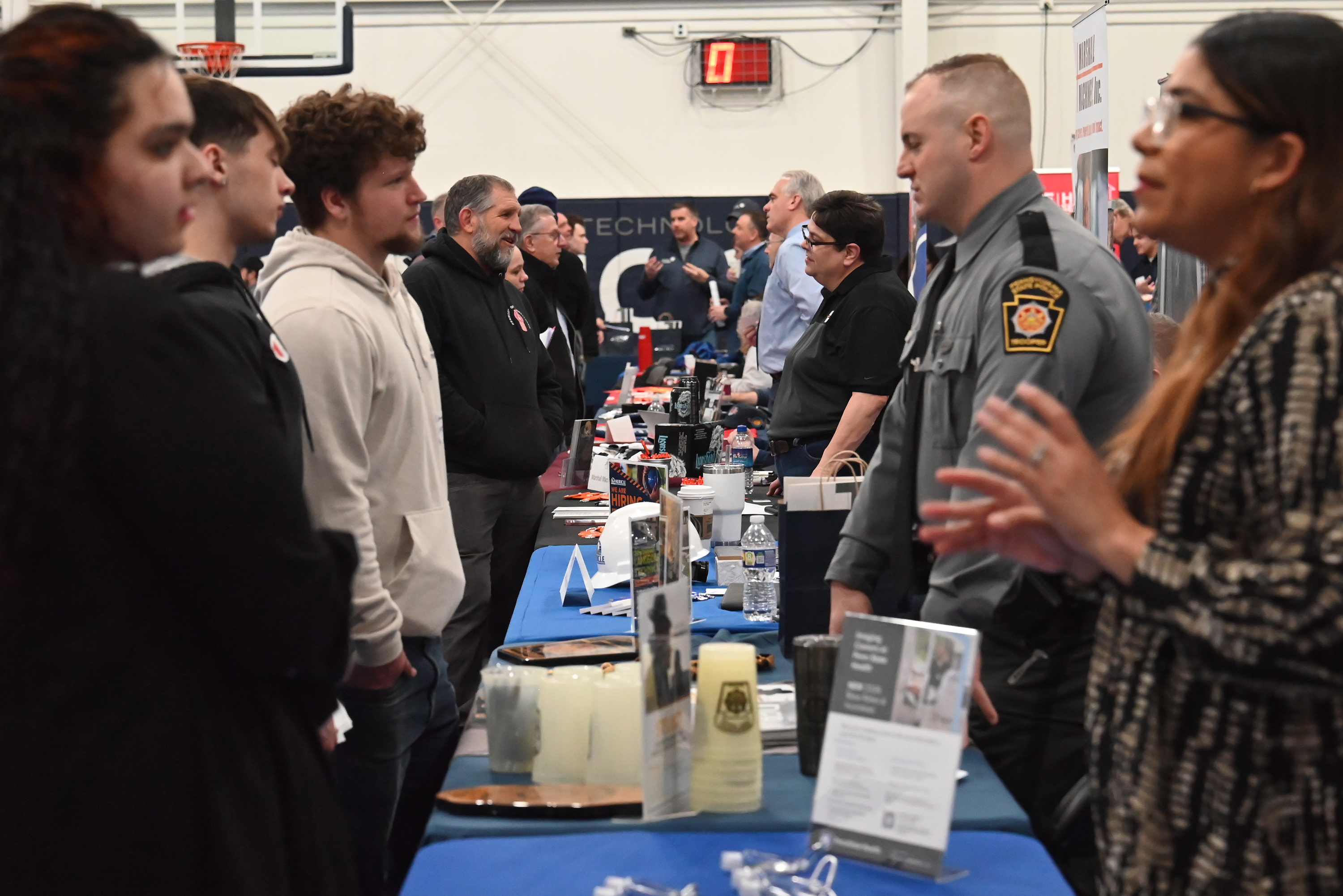 Representatives of the companies and organizations tabling the career fair...