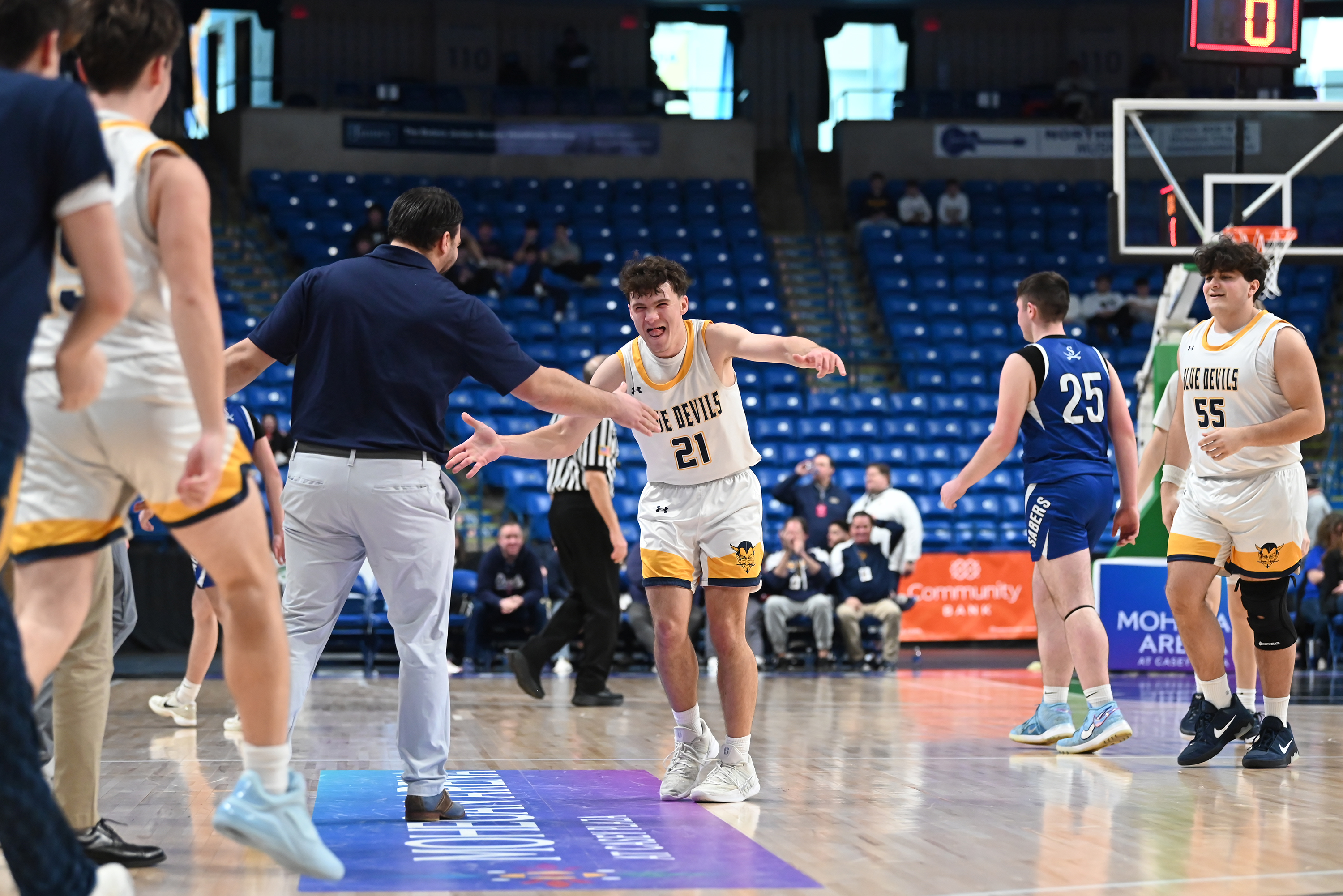 Old Forge’s Nick Salerno celebrates during the D2 Class 2A...