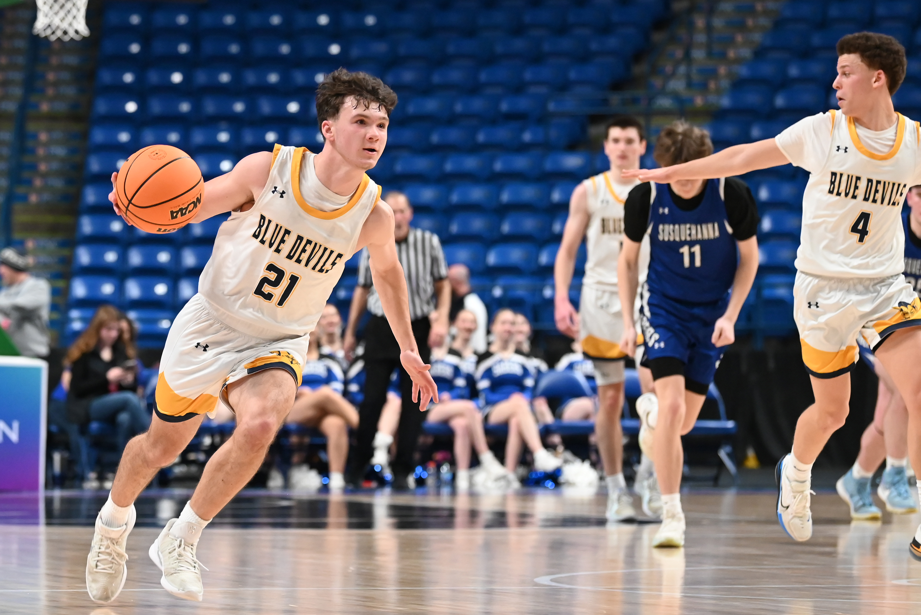 Old Forge’s Nick Salerno moves the ball during the D2...