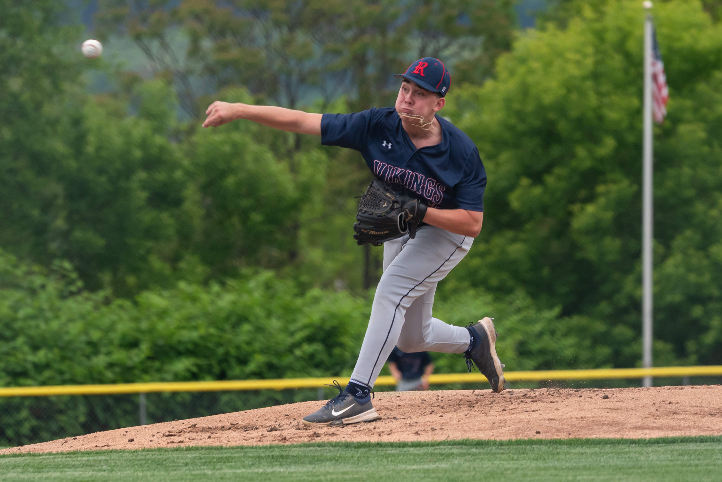 Riverside’s Nicholas Bohenek pitches during the District 2 Class 3A...