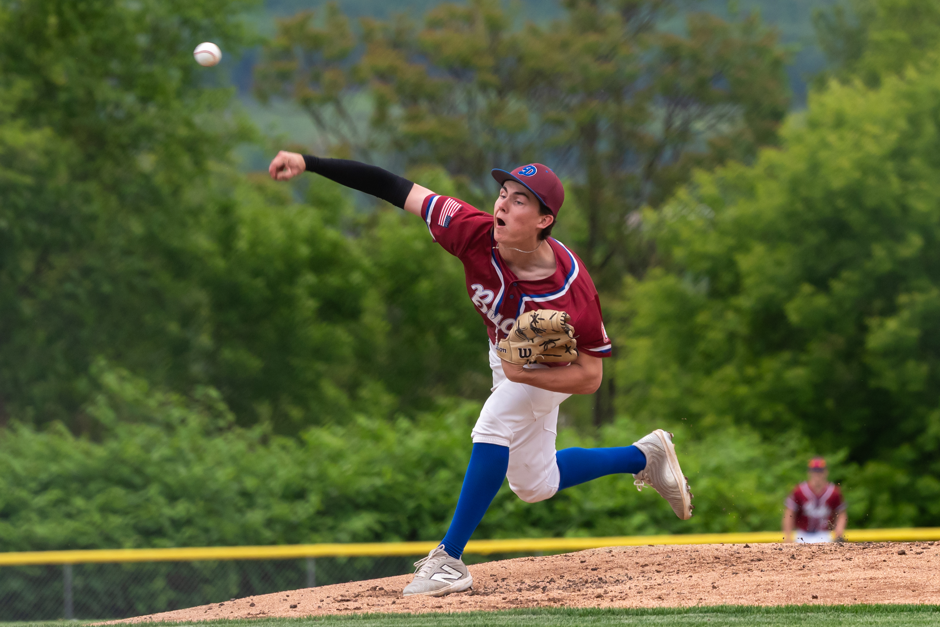 Dunmore’s Jamie McMynne pitches during the District 2 Class 3A...