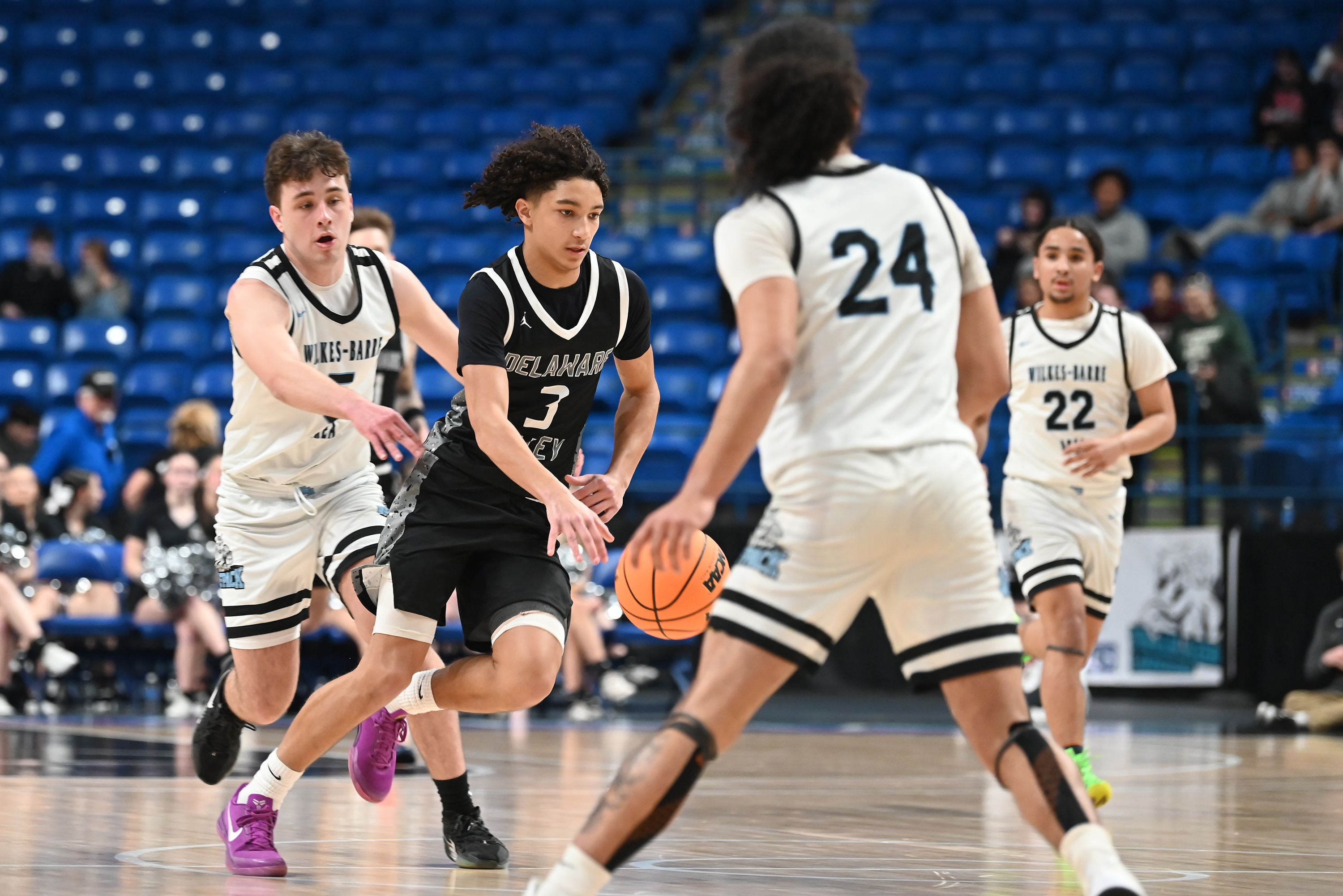 Delaware Valley’s Trey Newton moves the ball during the D2...