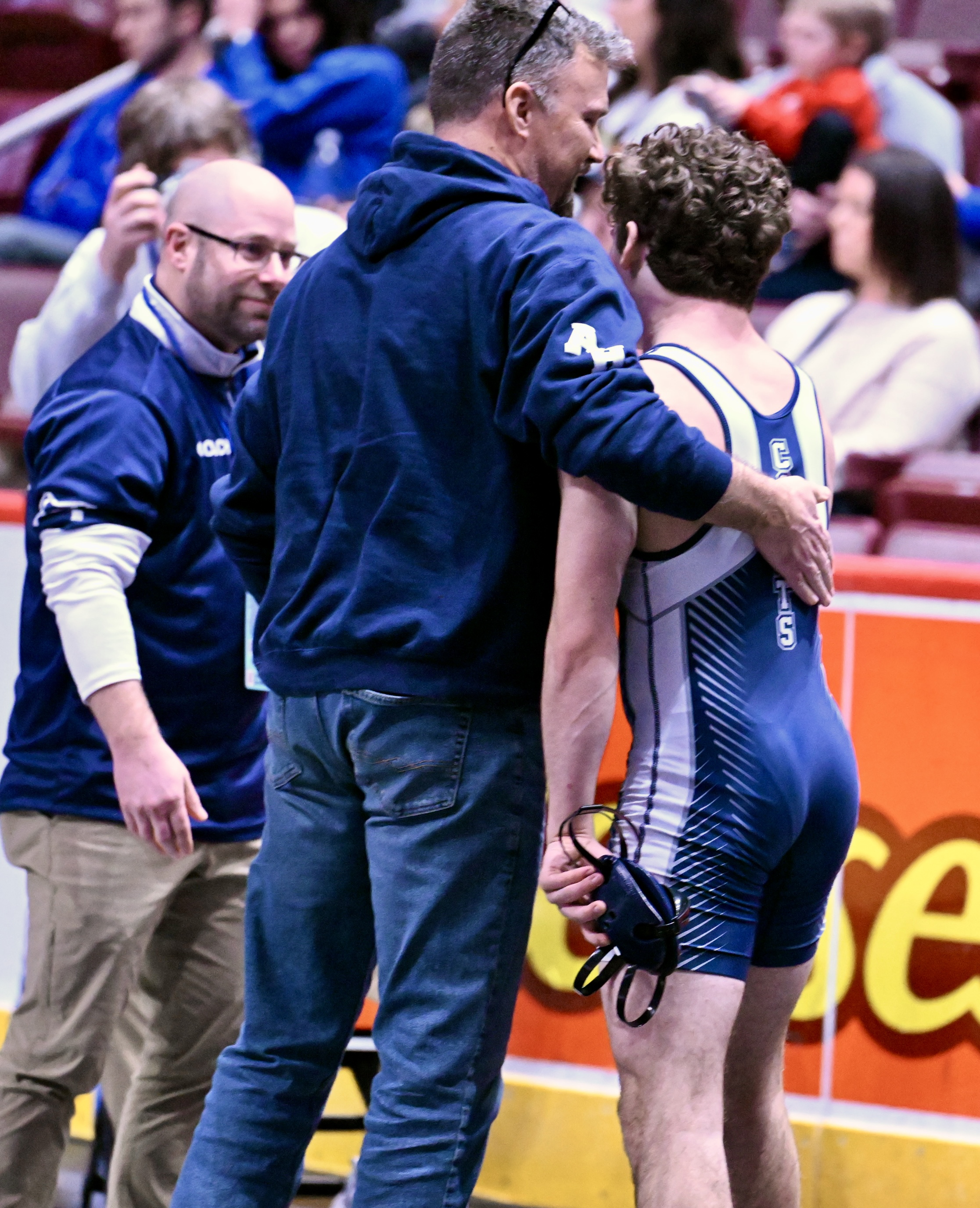 Abington Heights’ Mason Whitney after defeating Nazareth’s Caleb Kosko, 4-3,...