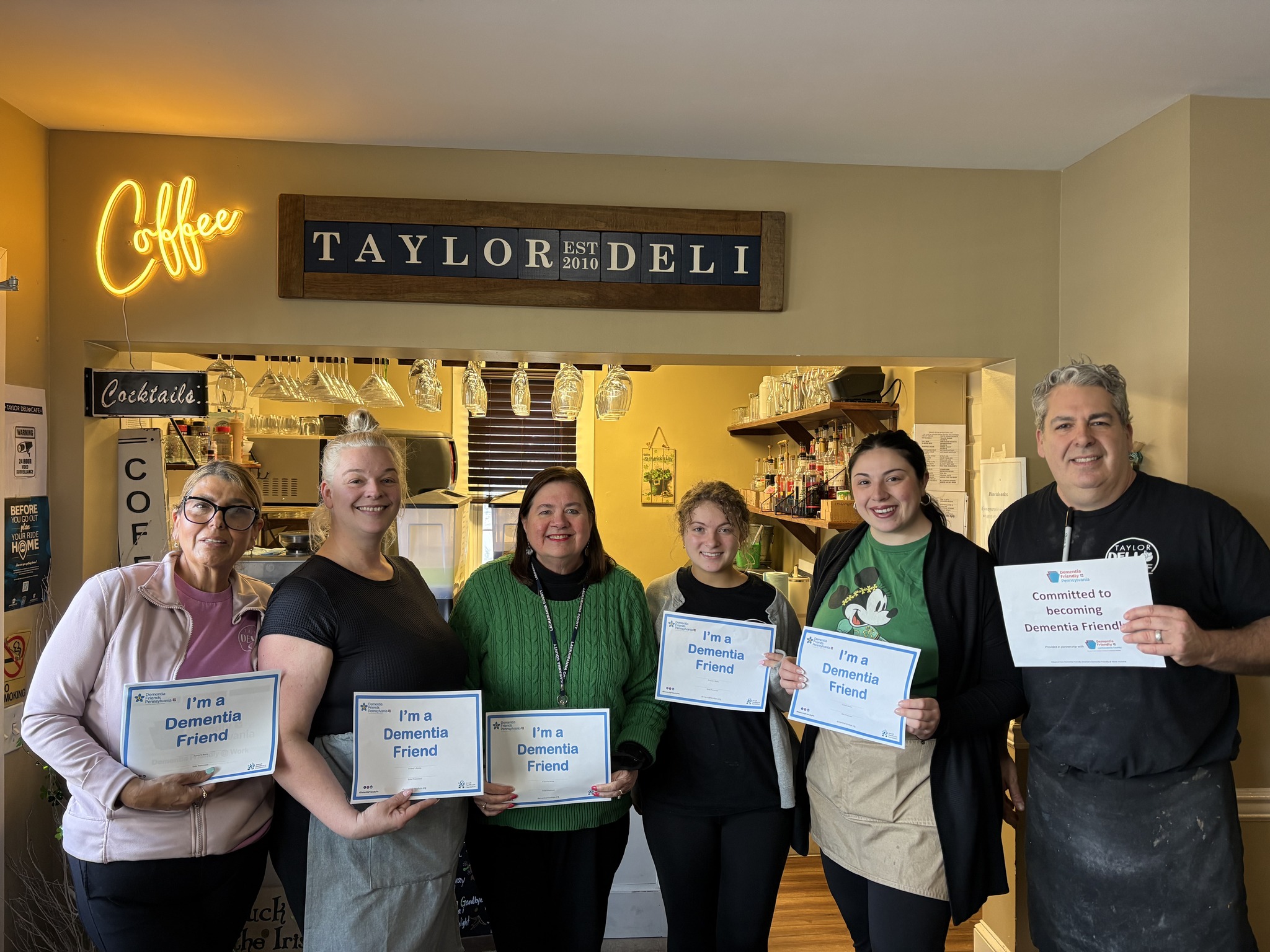 The Taylor Deli staff were trained to provide dementia-friendly service....