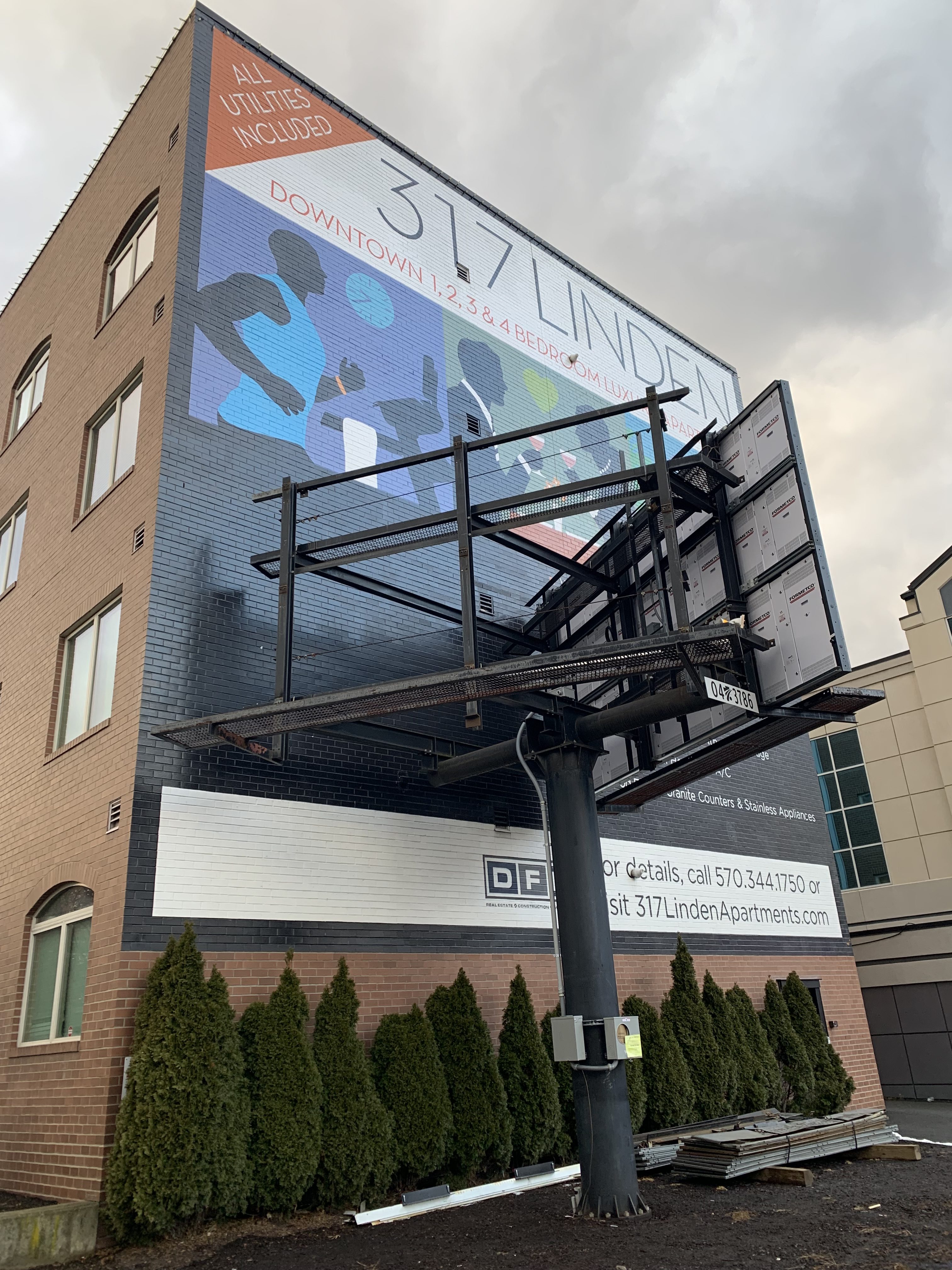 A two-sided billboard at 320 Mulberry St. in Scranton on...