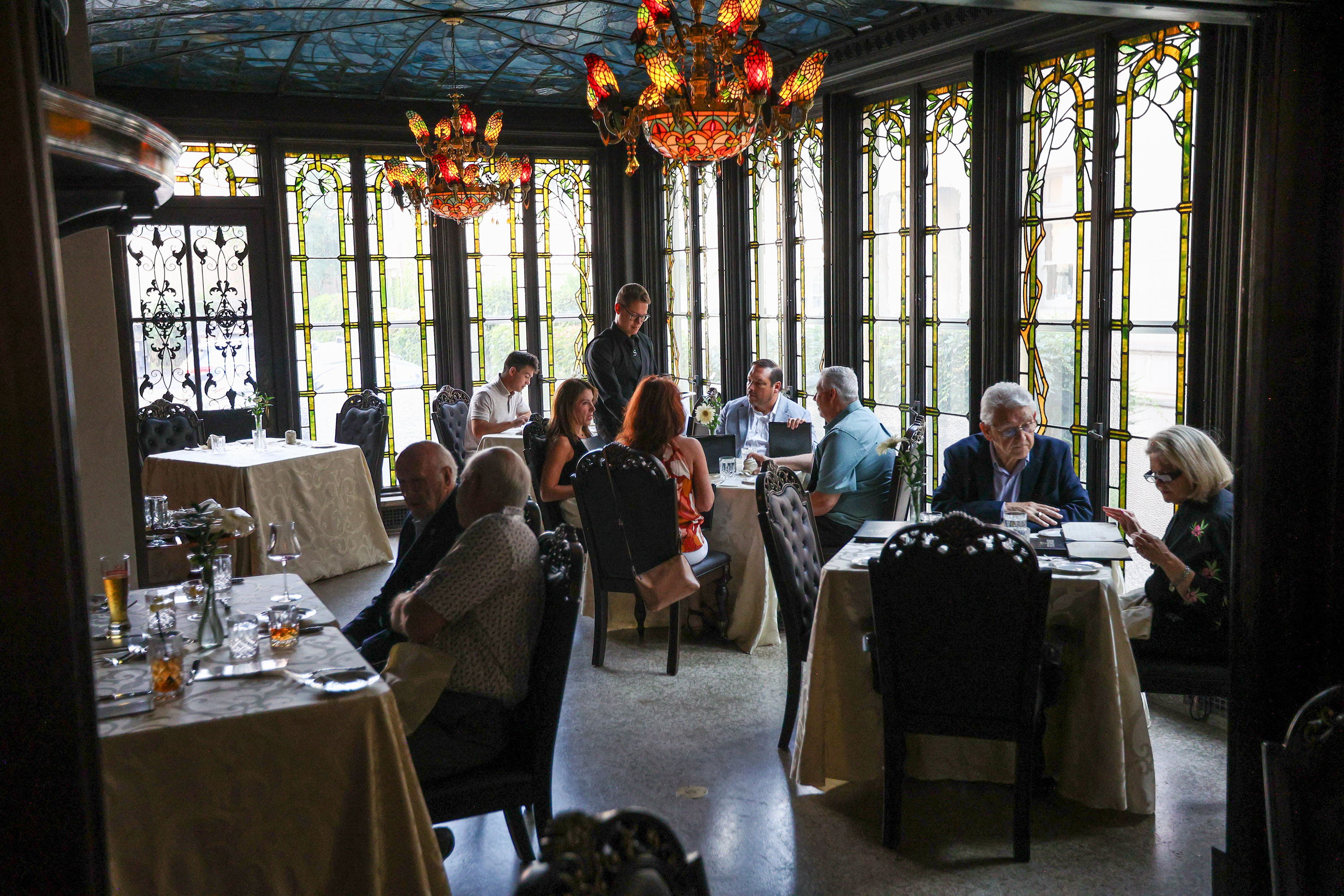 Patrons dine in The Stegmaier in Wilkes-Barre in 2025. (JASON...