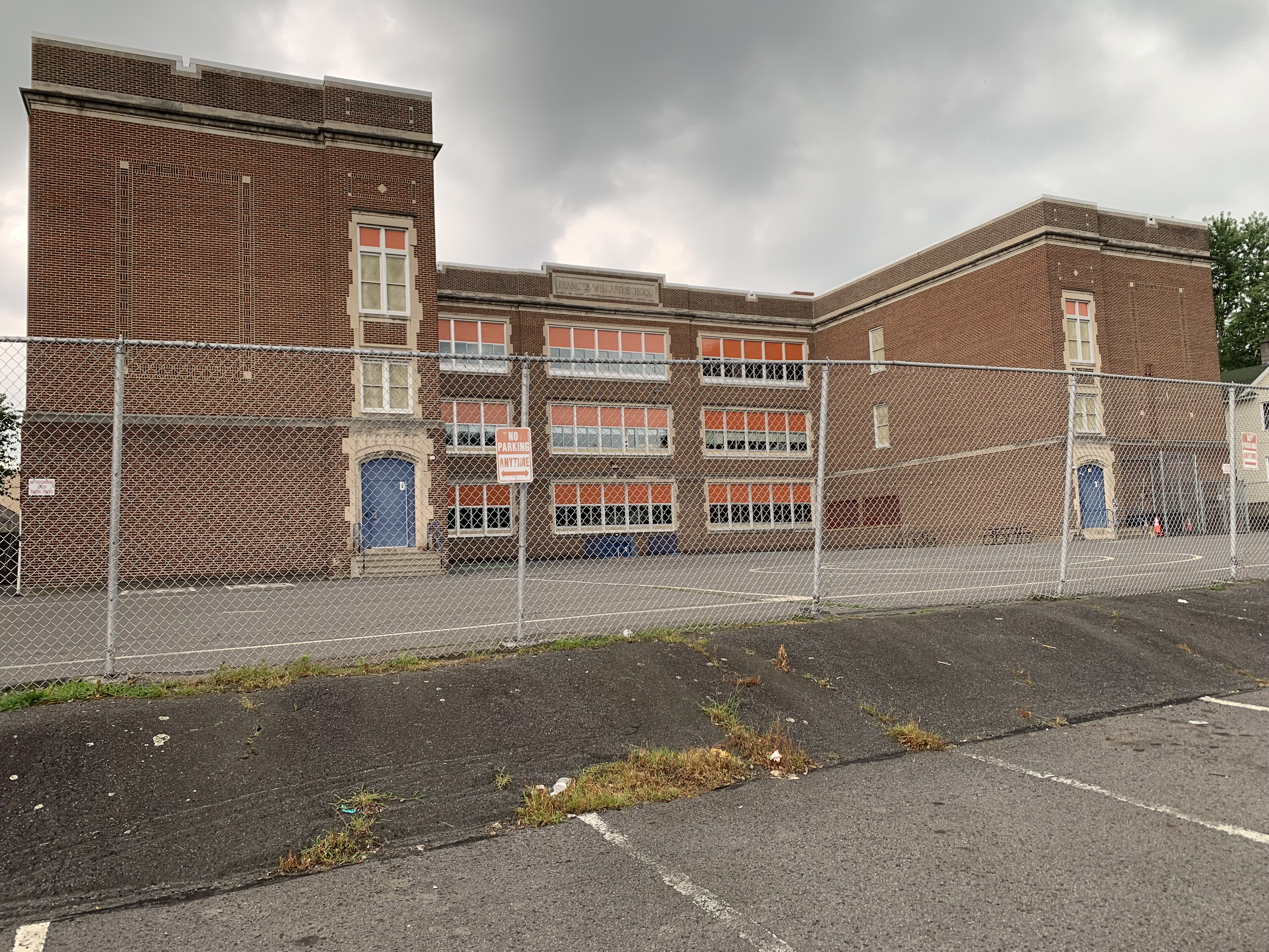 The Hampton Street rear of the Frances Willard Elementary School,...
