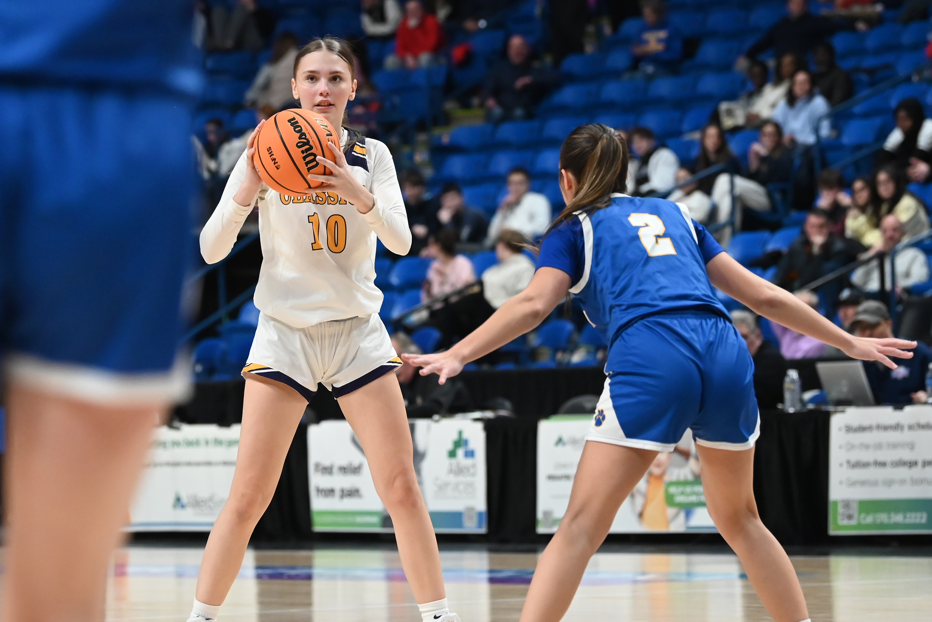 Valley View’s Mady Minelli defends Scranton Prep’s Shannon Bestrycki during...