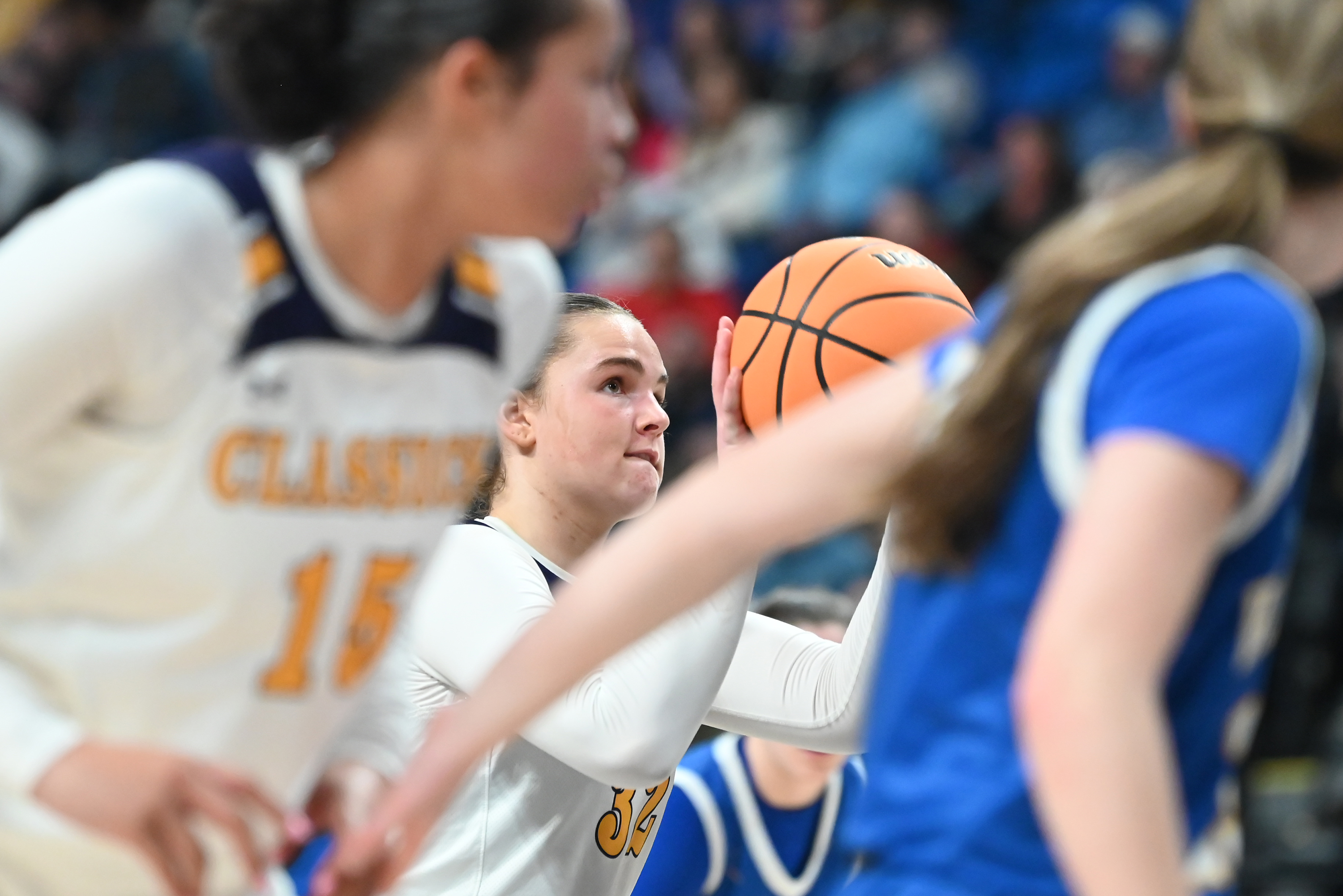 Scranton Prep’s Chloe Mamera takes a free throw shot during...