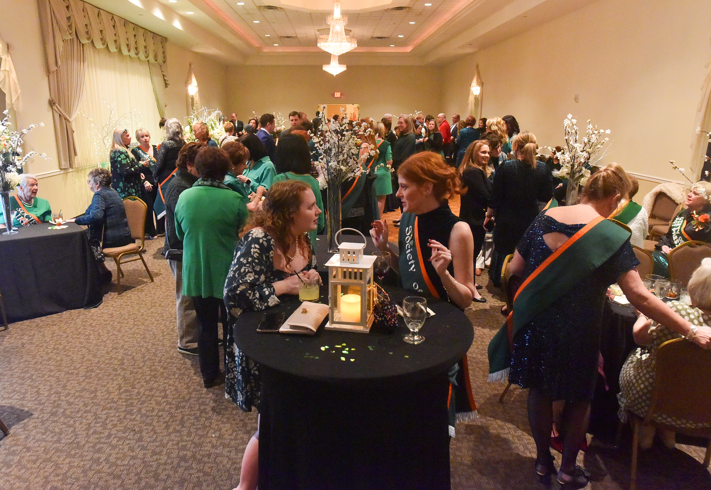 Guests socialize during the Society of Irish Women 25th annual...