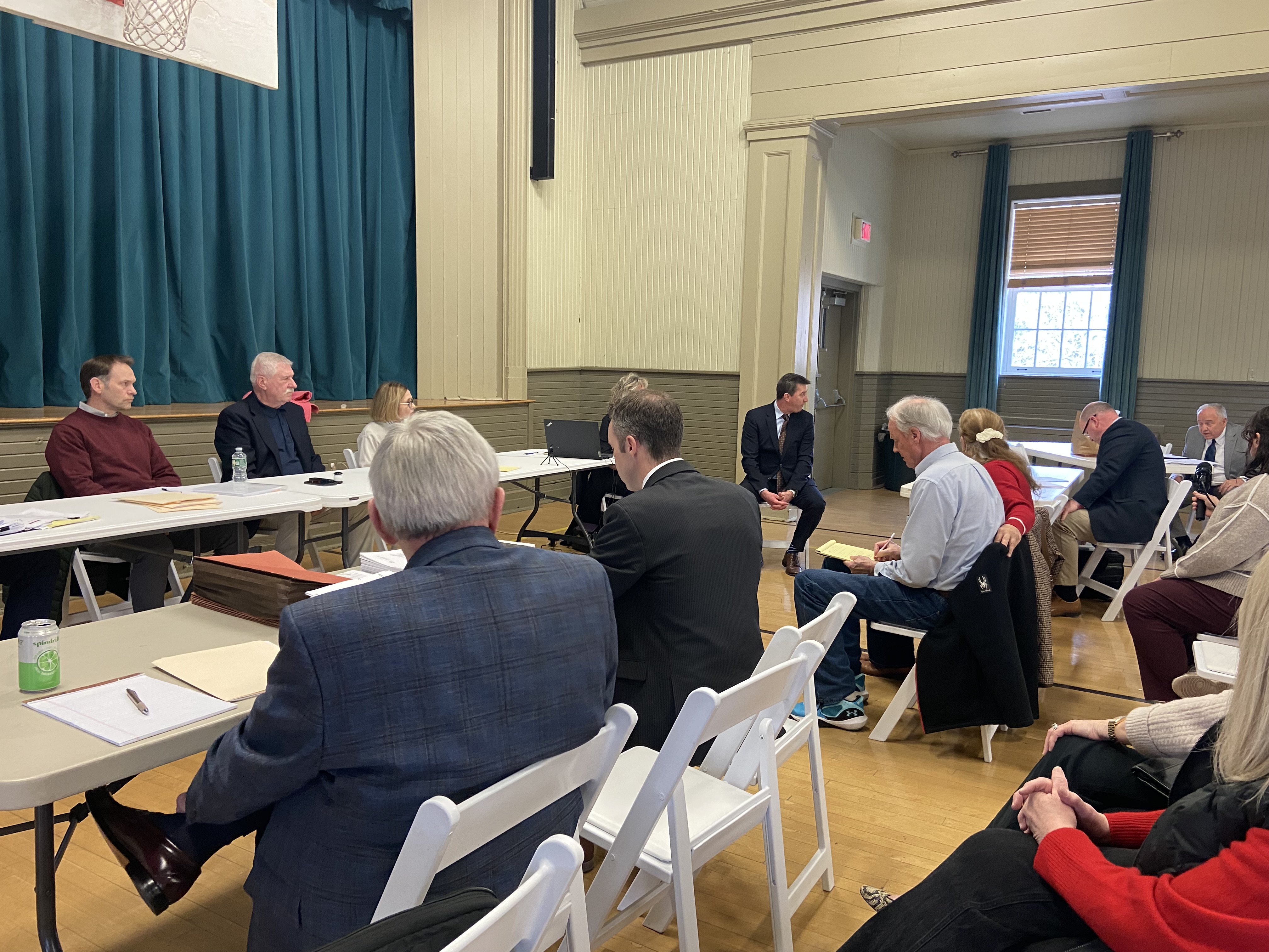 Waverly Twp. resident Terrence Neville answers a question during a...