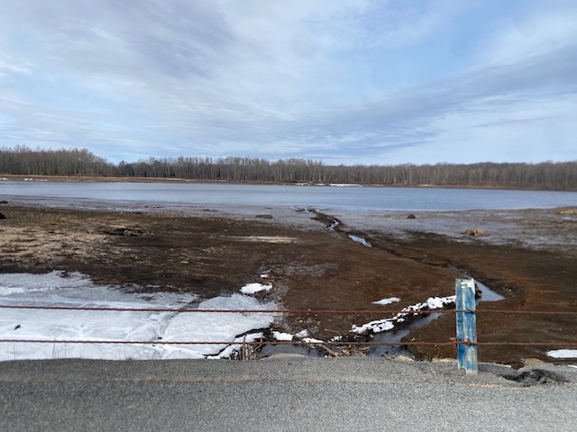 The drained Maple Lake in Spring Brook Twp. Pennsylvania American...