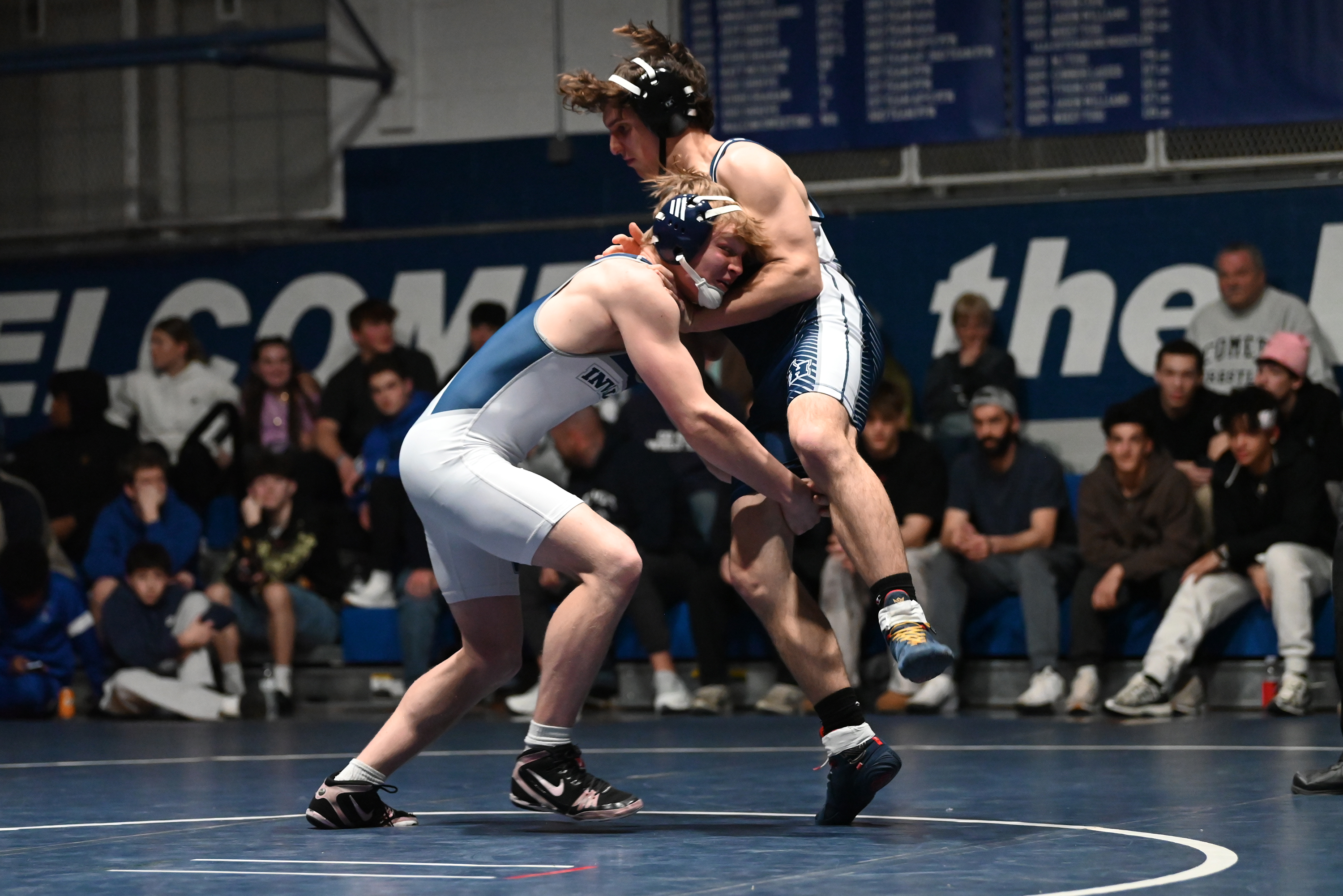 West Scranton’s Tommy Schechterly, left, and Abington Heights’ Coen Holland...
