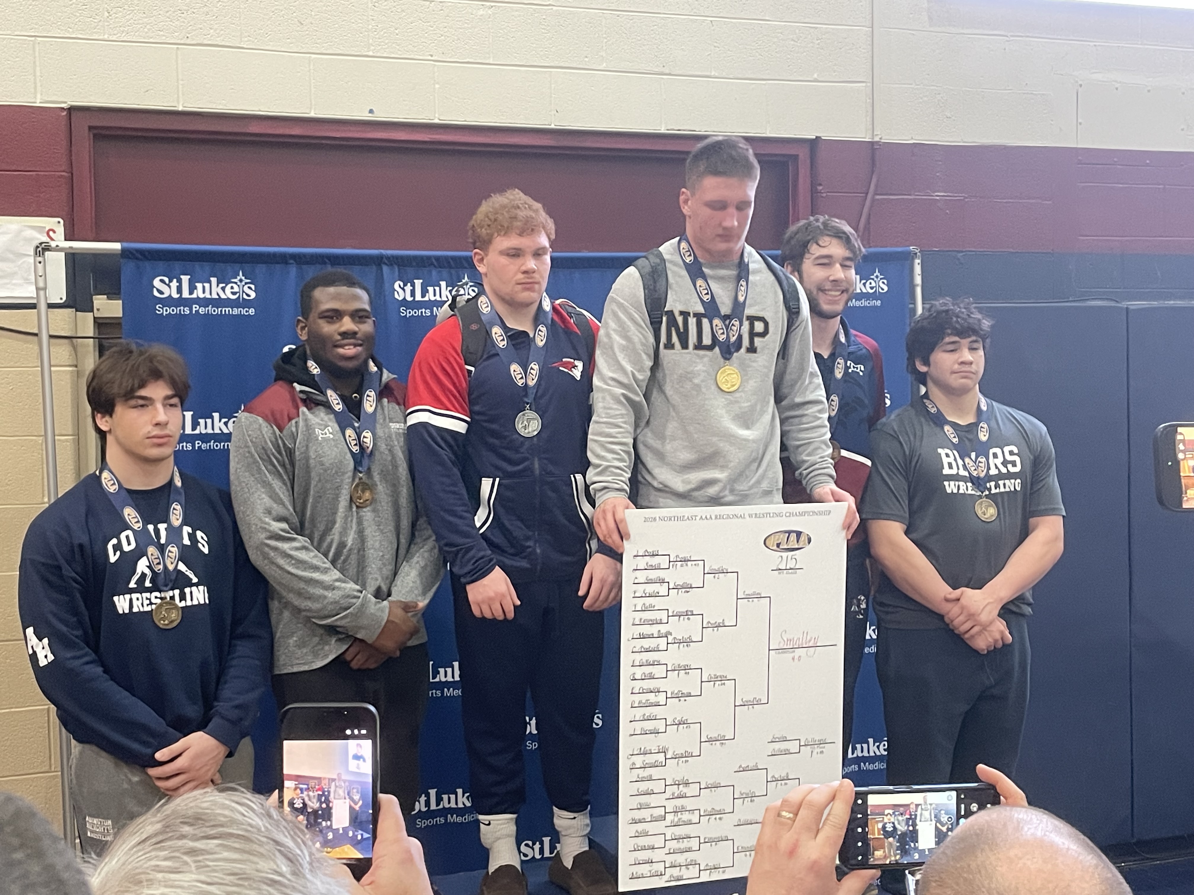 Pittston Area’s Brody Spindler (second place) and Abington Heights’ Frank...