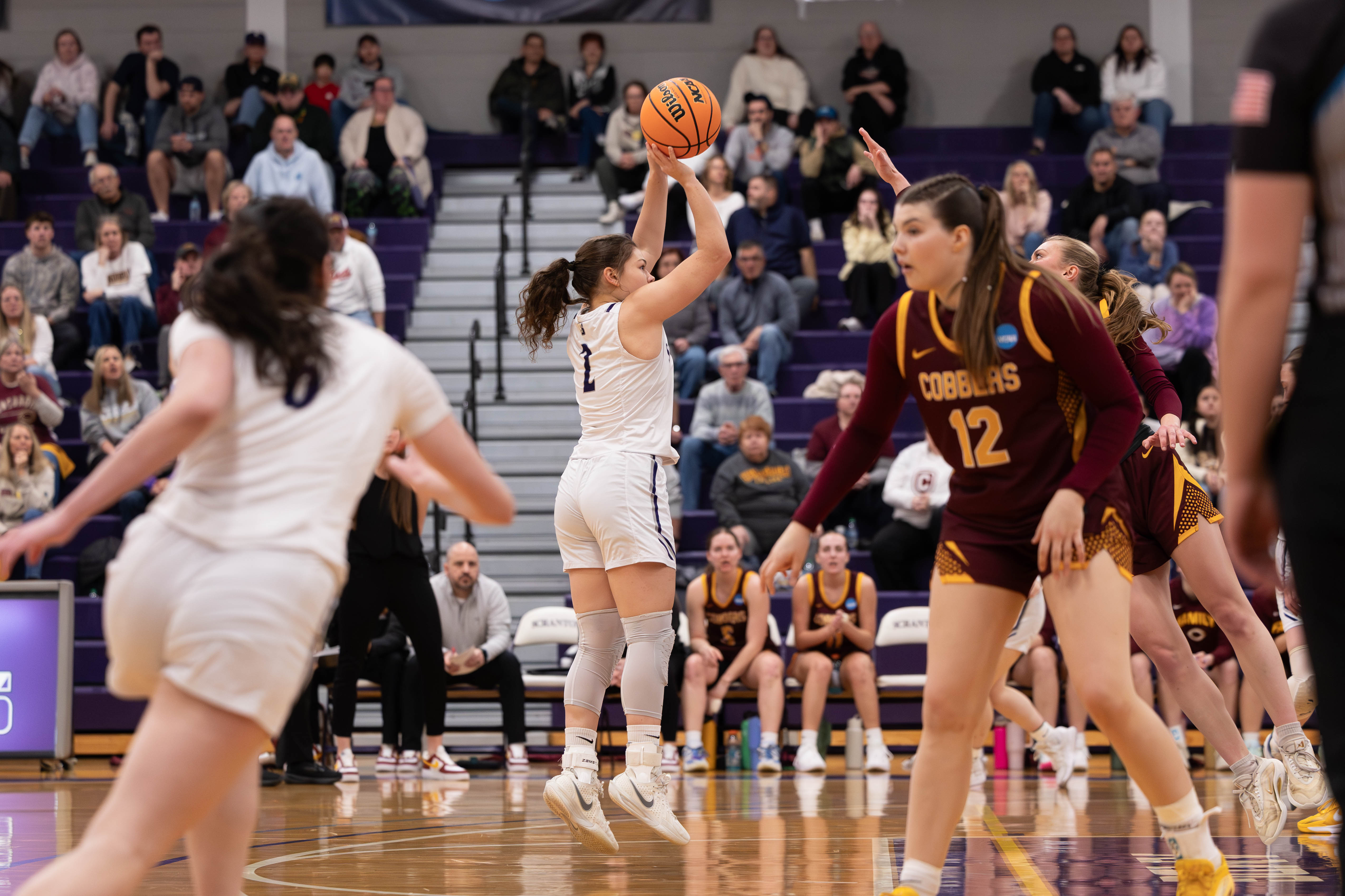 The University of Scranton’s Sophia Talutto shoots a jump shot...