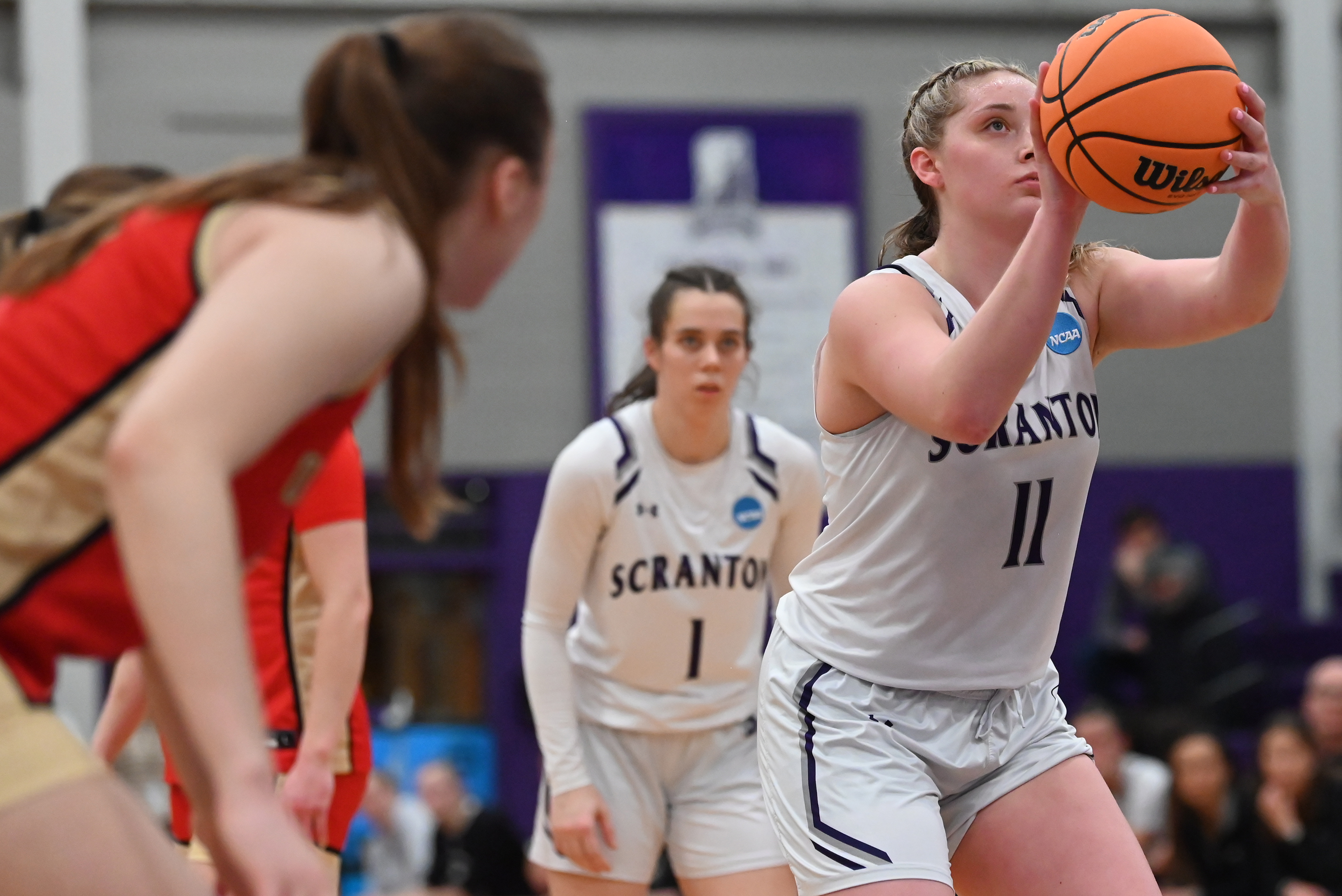 University of Scranton’s Kaci Kranson takes a free throw shot...