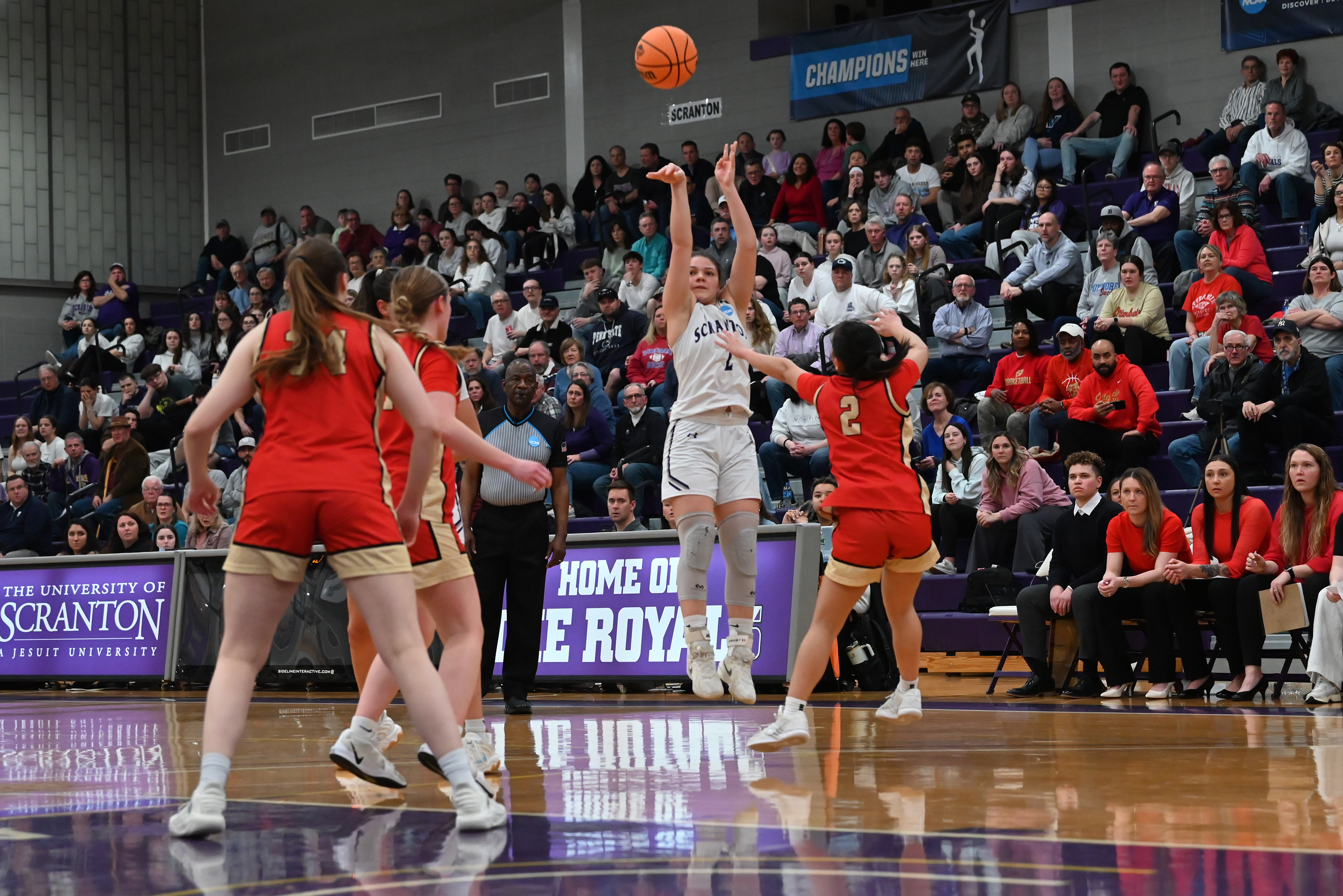 University of Scranton’s Sophia Talutto shoots during the NCAA Division...