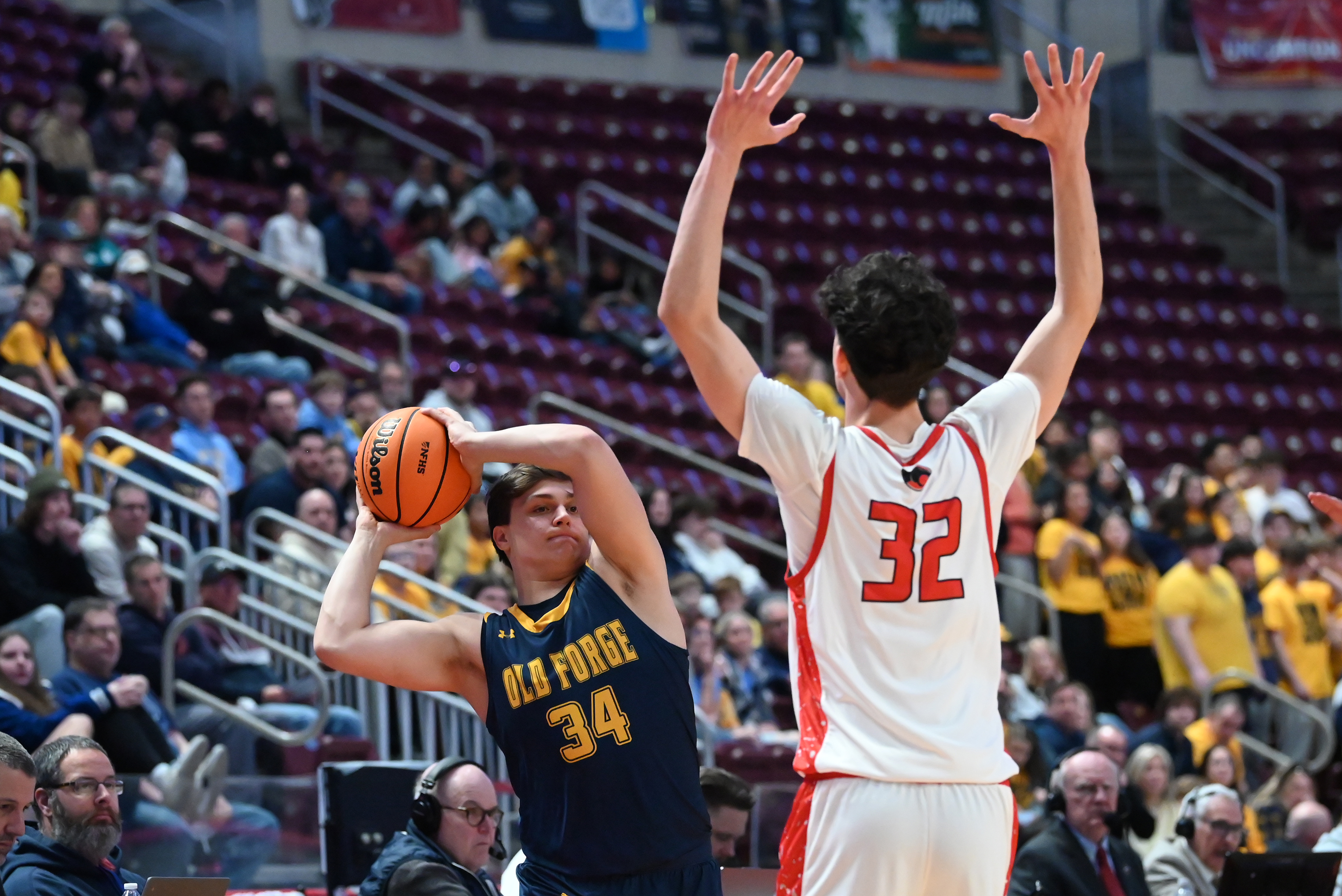 Sewickley Academy’s Erin Craciun defends Old Forge’s Chris Rasmus during...