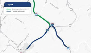 PennDOT announces five-year pavement replacement project on I-81, 84