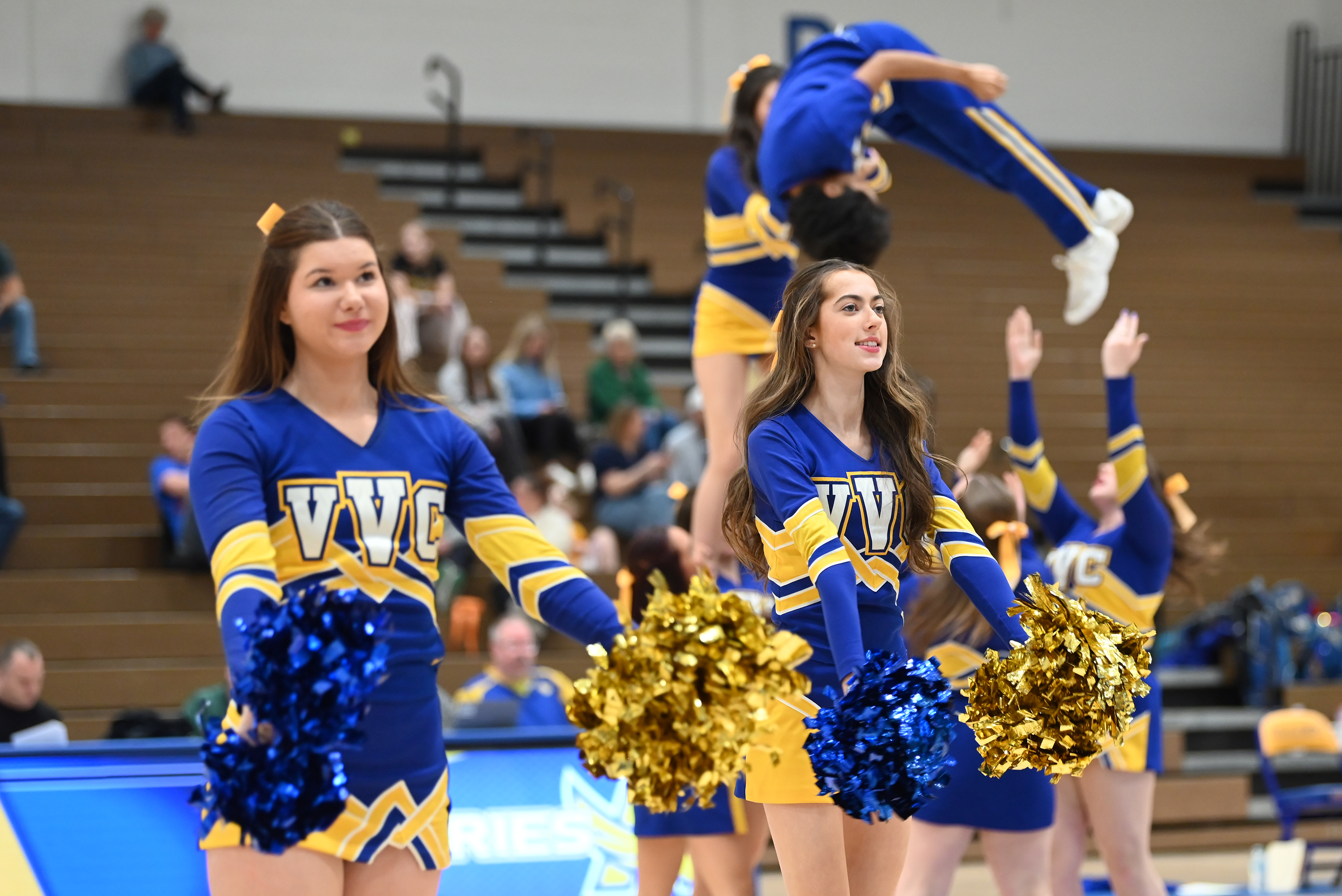 Valley View cheerleaders perform during the PIAA Class 4A second...