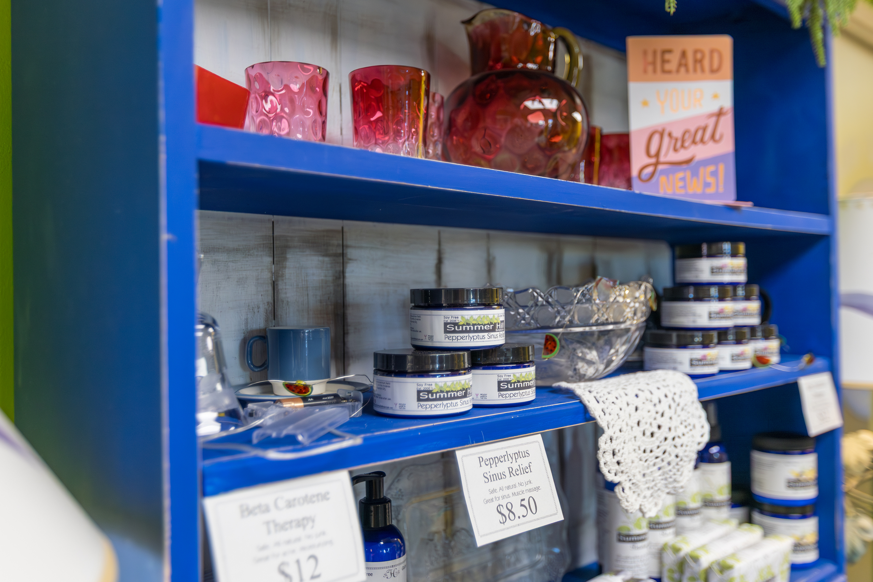 A variety of items for sale during the grand opening...