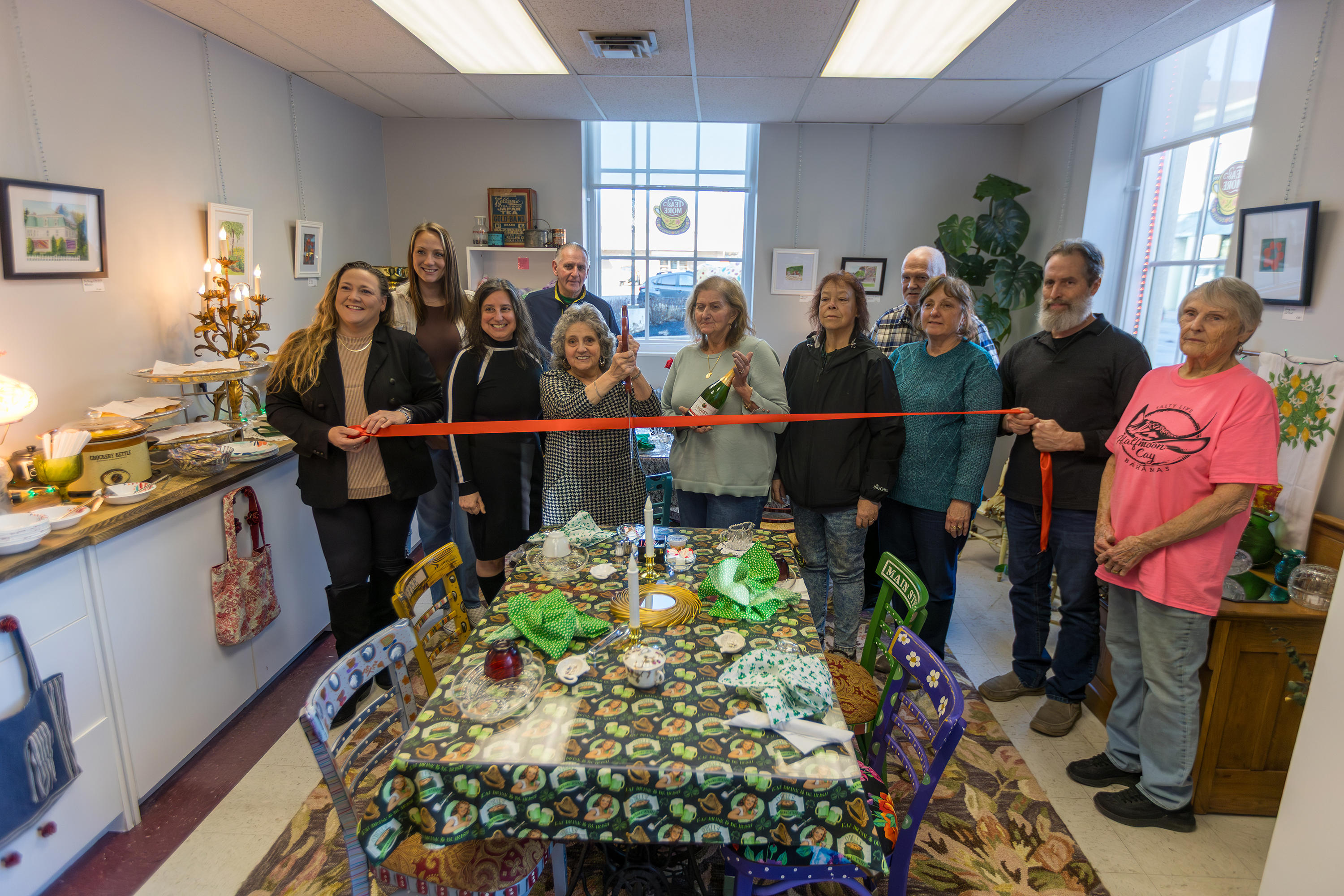 Judi Passetti, owner of Tea and More, joined by Pittston...