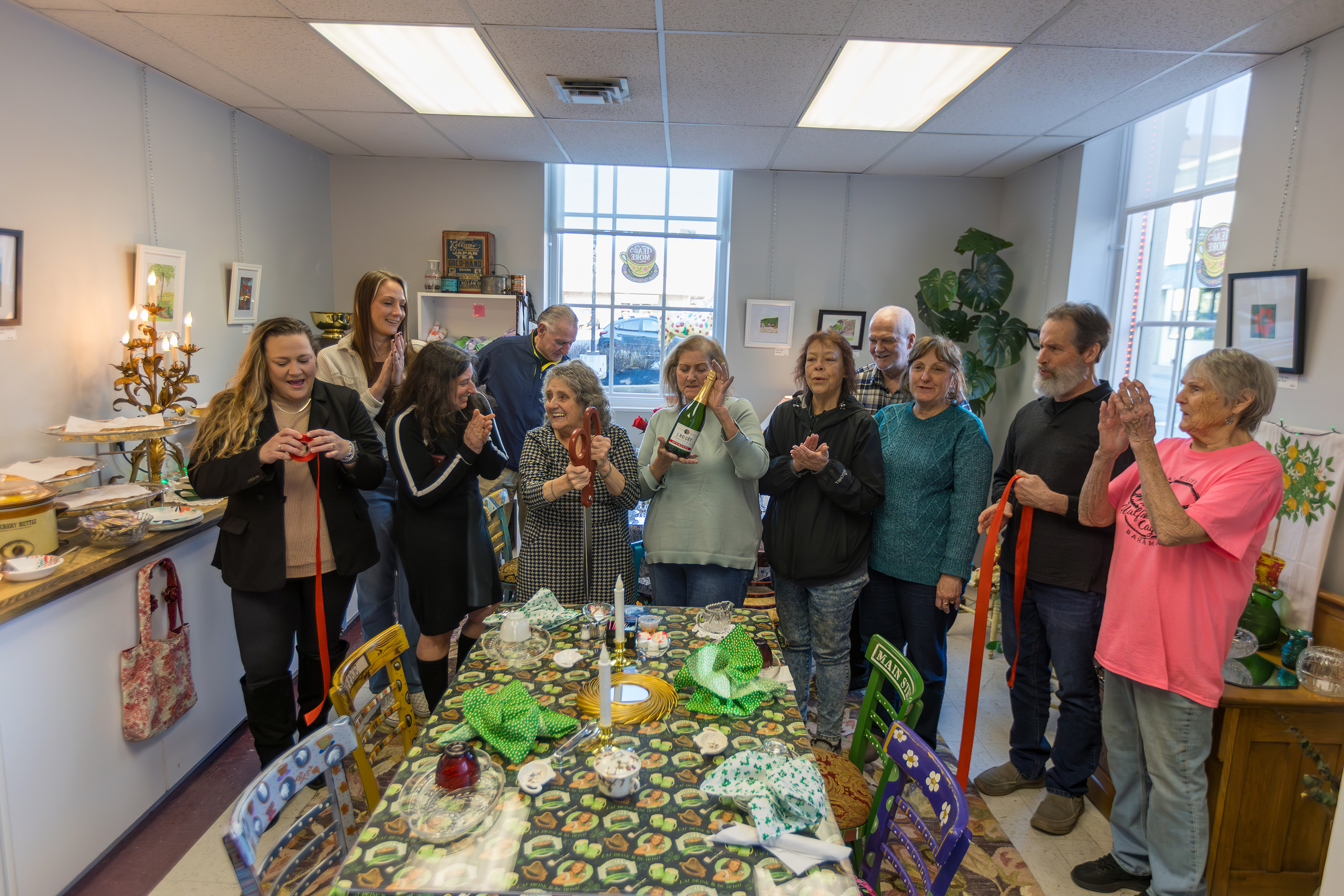 Judi Passetti, owner of Tea and More, joined by Pittston...