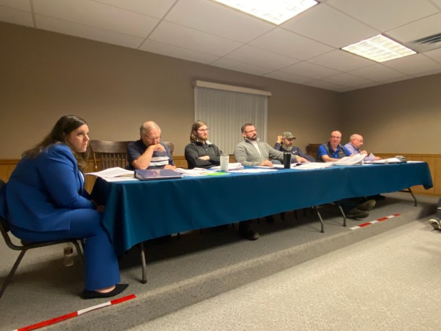 Members of the Ransom Twp. Planning Commission hear from members of the public at a special meeting Monday, March 23, 2026. They discussed a proposed ordinance defining and regulating data centers in the township during the meeting. (Christine Lee/Staff Photo)