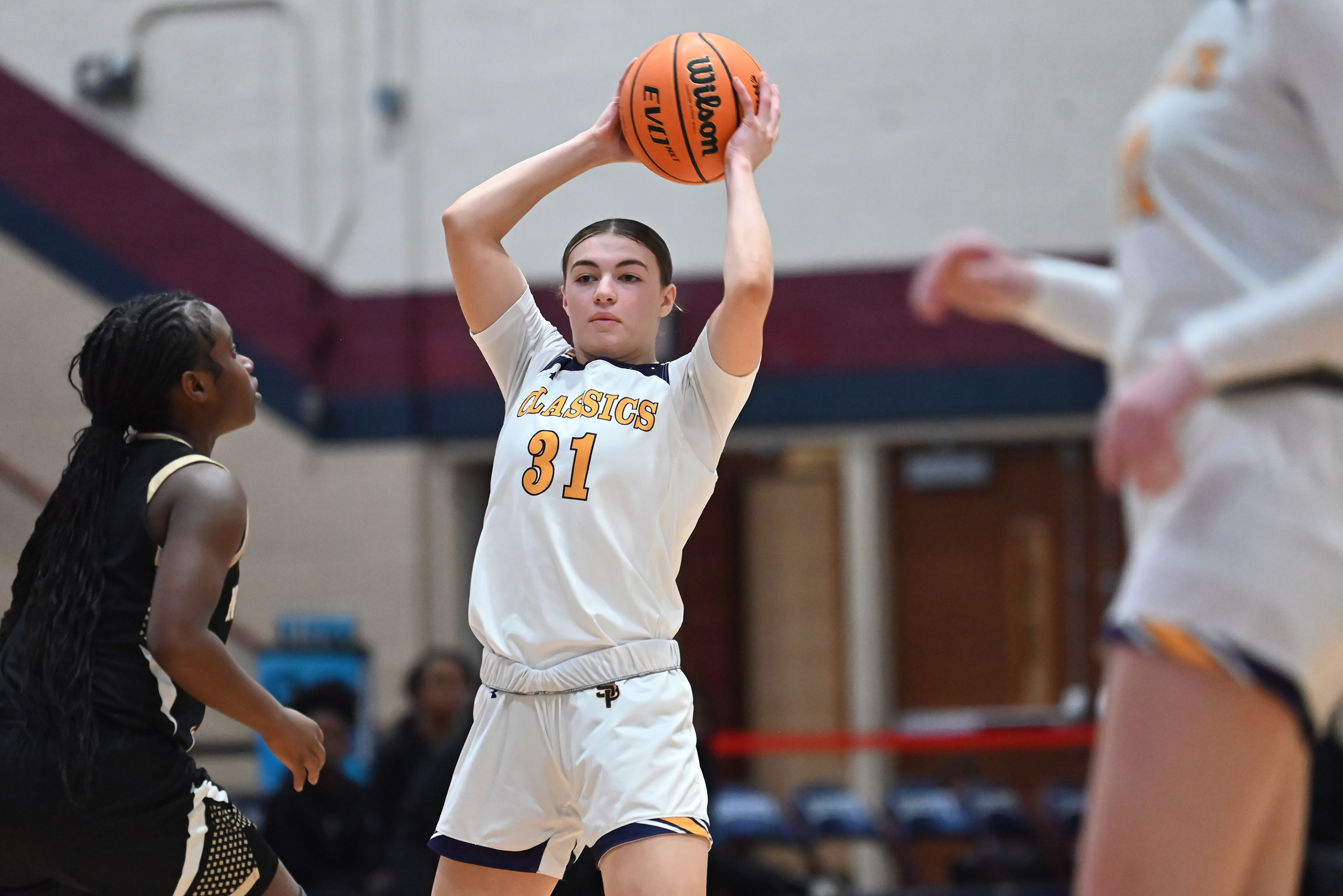 Scranton Prep’s Eva Kaszuba controls the ball during the girls...