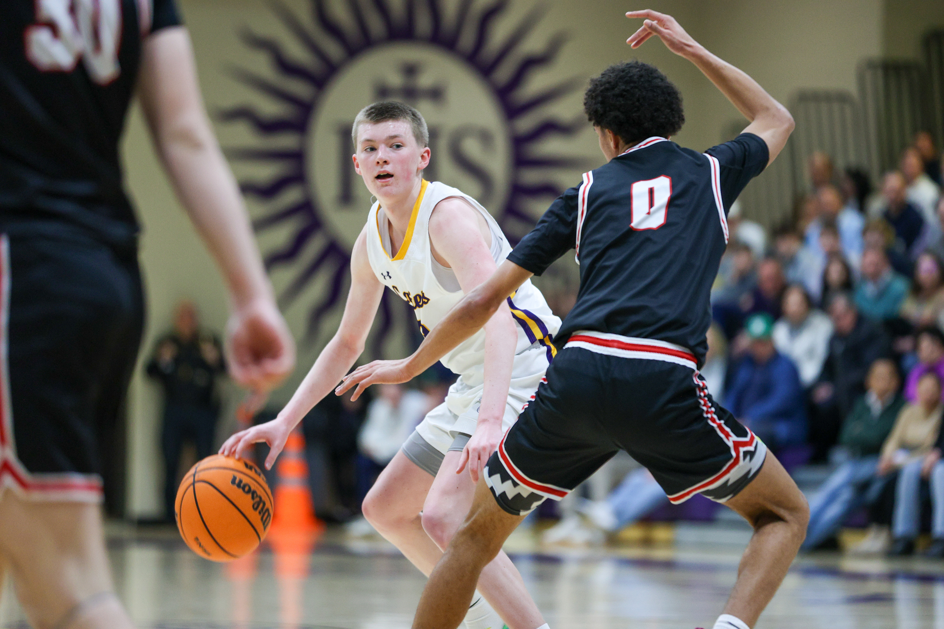 Scranton Prep’s Liam Haggerty (23) looks for an open lane...