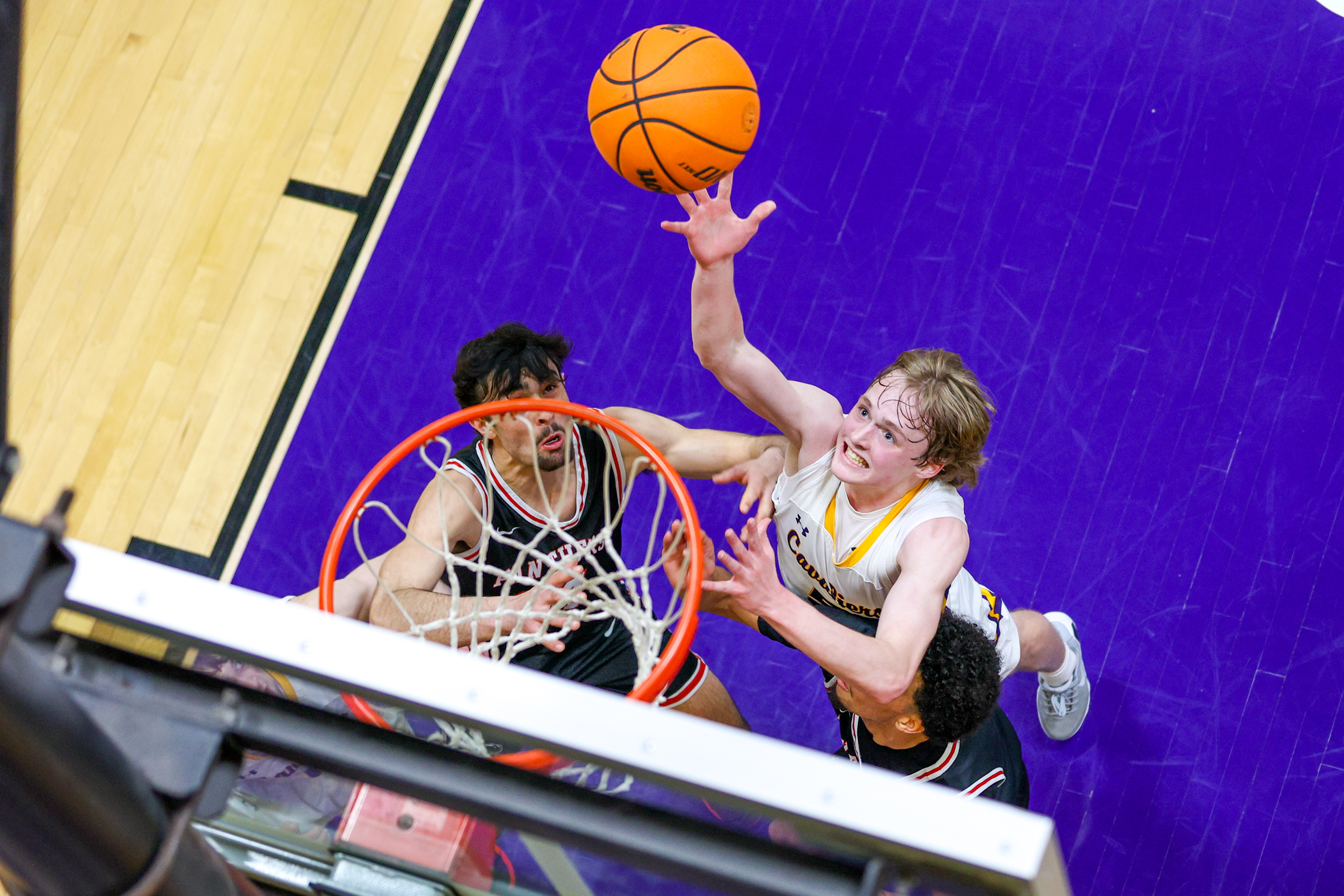 Scranton Prep’s Alex Scanlon reaches for a layup during the...
