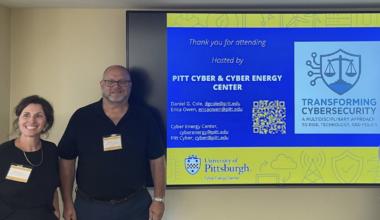 Owen and Cole at a Pitt Cyber Center event
