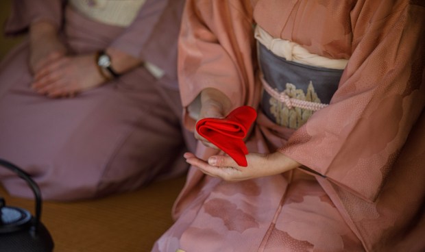 Tea Master Chu Chu, prepares a tea ceremony during the Bethlehem-Tondabayashi Sister City Commission's annual Cherry Blossom Festival on Saturday, March 28, 2026, at the Garden of Serenity in Bethlehem. The festival featured Japanese music, food, origami and tea ceremonies. (Jane Therese/Special to The Morning Call)